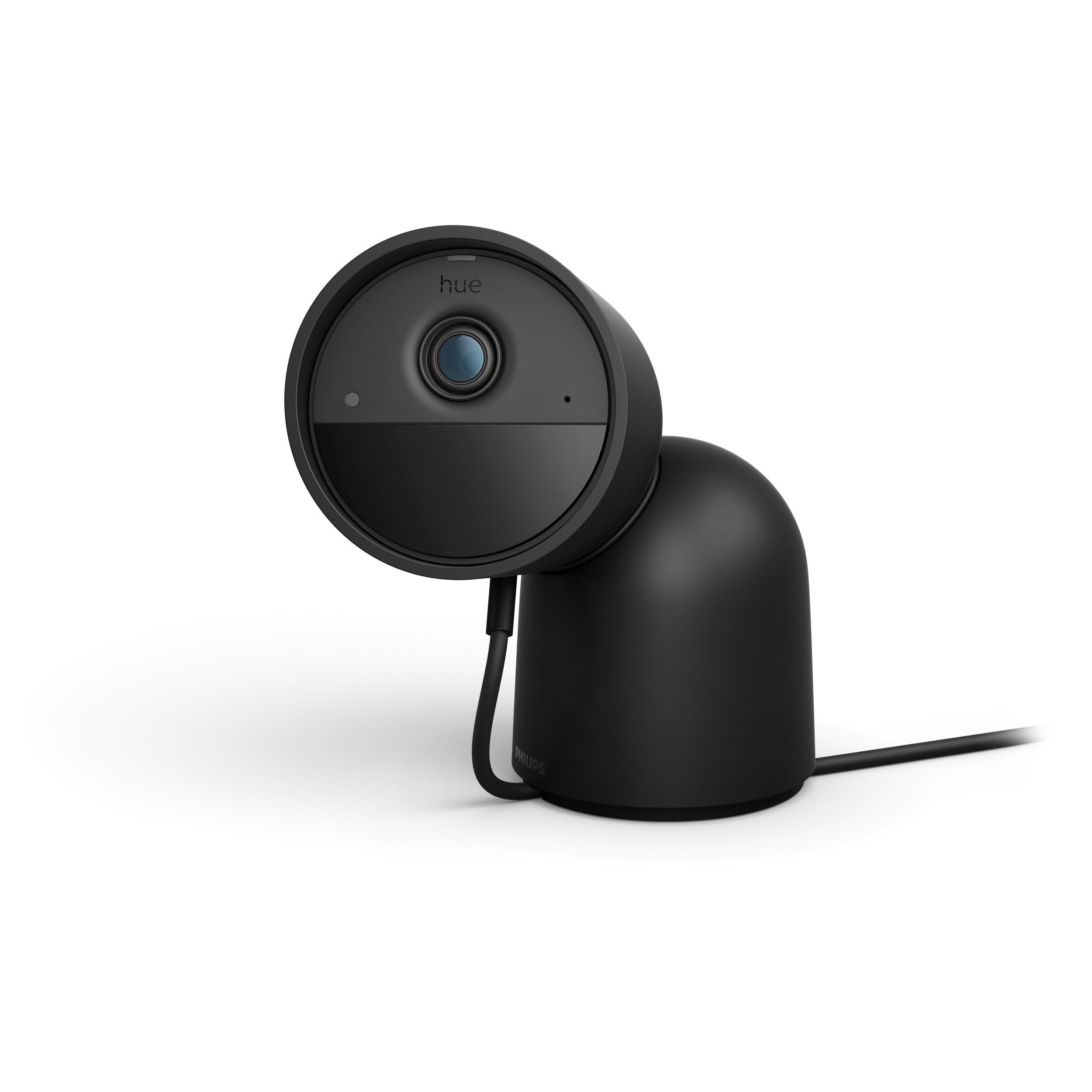 Schwarz Philips Hue Secure Wired Camera With Desk Stand - Hd 1080P - Indoor Or Outdoor - Black - Bild 7