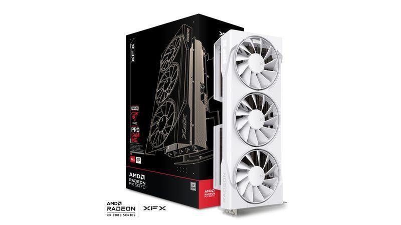 XFX Swift Radeon RX 9070 OC White Triple Fan Gaming Edition Grafikkarte 16GB GDDR6 DP/HDMI