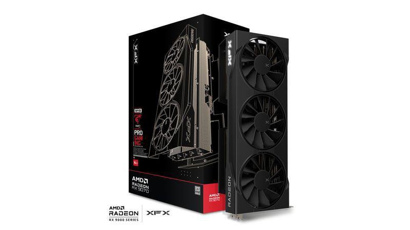 XFX Swift Radeon RX 9070 OC Black Triple Fan Gaming Edition Grafikkarte 16GB GDDR6 DP/HDMI