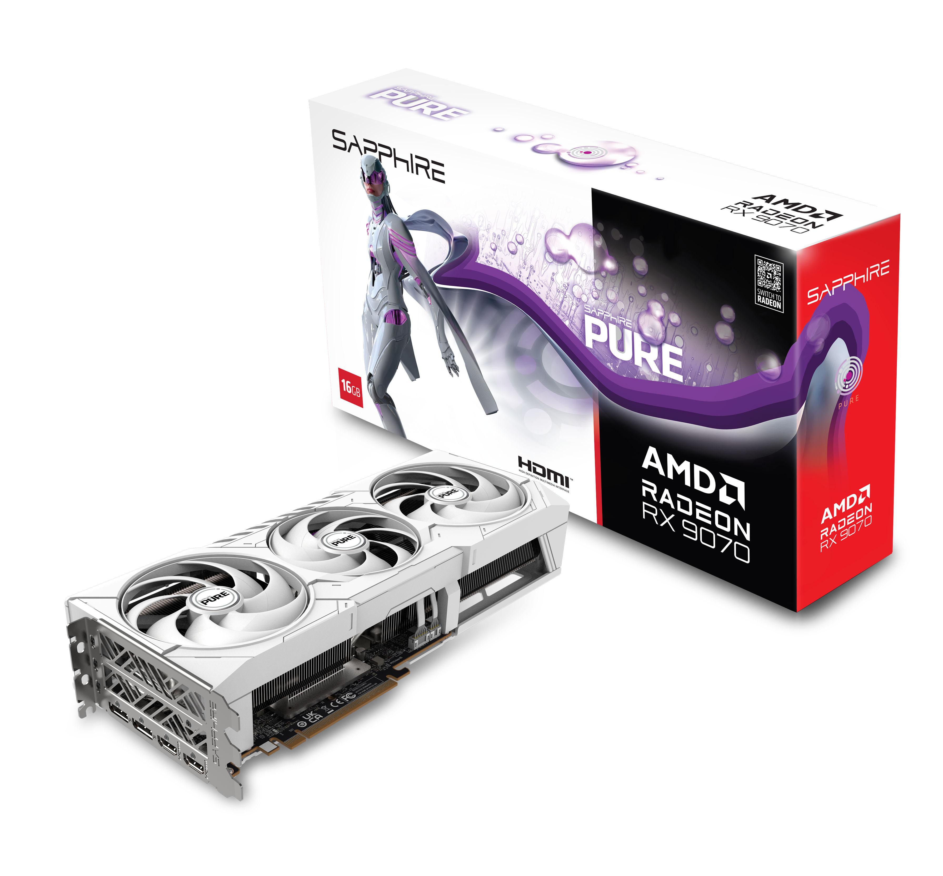 SAPPHIRE PURE AMD Radeon™ RX 9070 GAMING Grafikkarte 16GB GDDR6 HDMI/DP