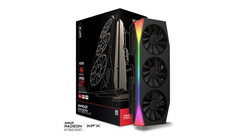 XFX Mercury Gaming RGB RX 9070 XT OC Black Grafikkarte 16GB GDDR6 DP/HDMI