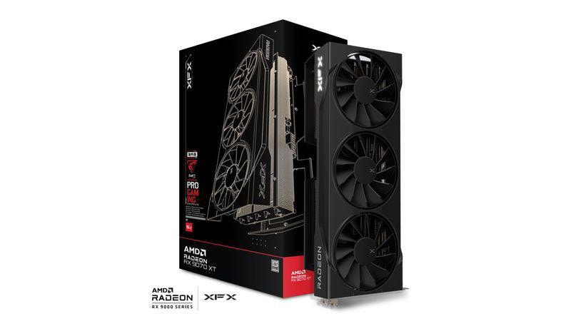 XFX Swift Radeon RX 9070 XT OC Black Triple Fan Gaming Edition Grafikkarte 16GB GDDR6 DP/HDMI