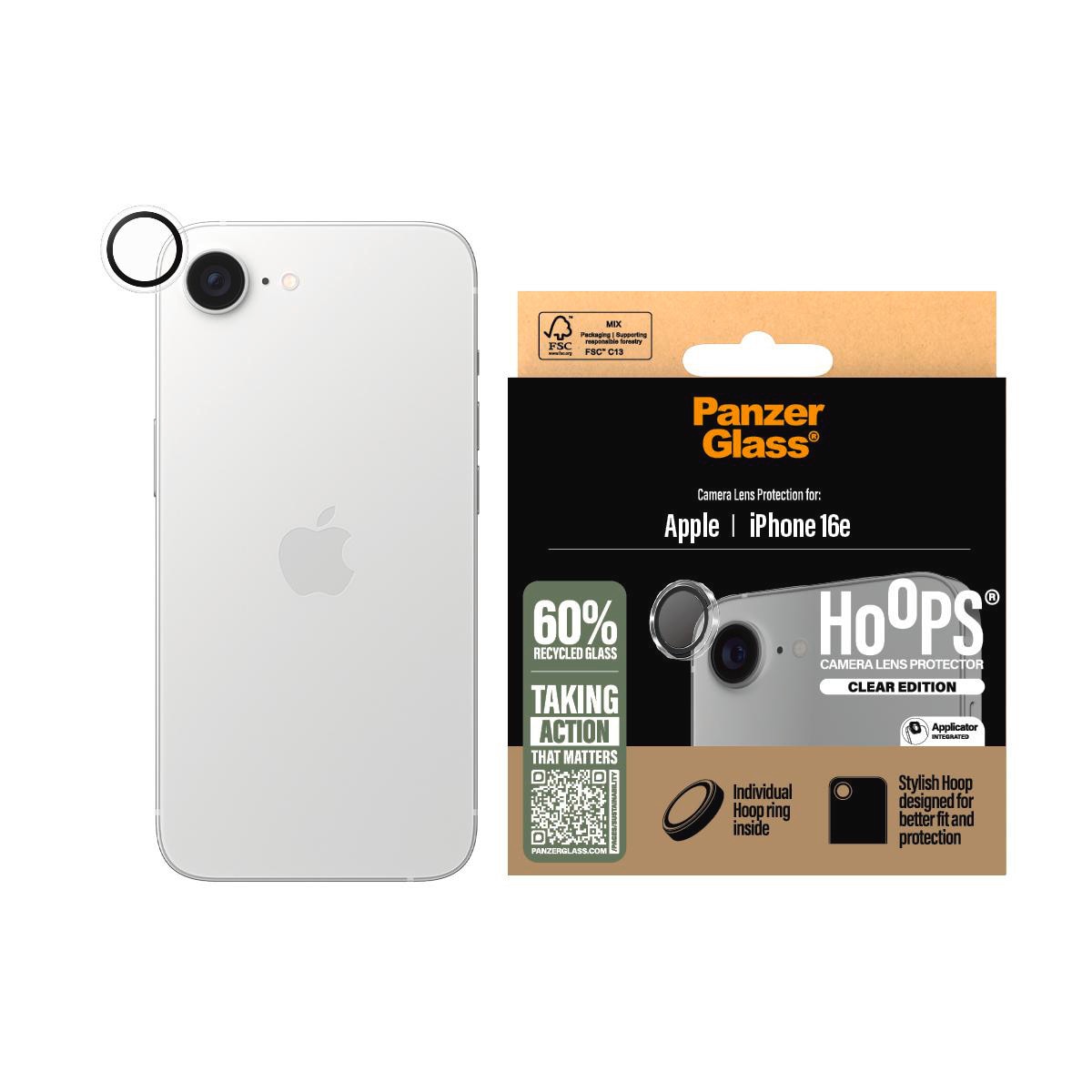 PanzerGlass Hoops Camera Lens Protector Transparent Apple iPhone 16e BRANDNEU - Bild 5