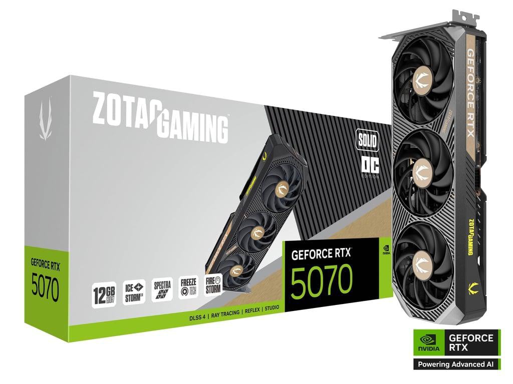 Zotac Gaming Geforce Rtx 5070 Solid Oc 12Gb Gddr7 Grafikkarte 3X Dp, 1X Hdmi Größe 3