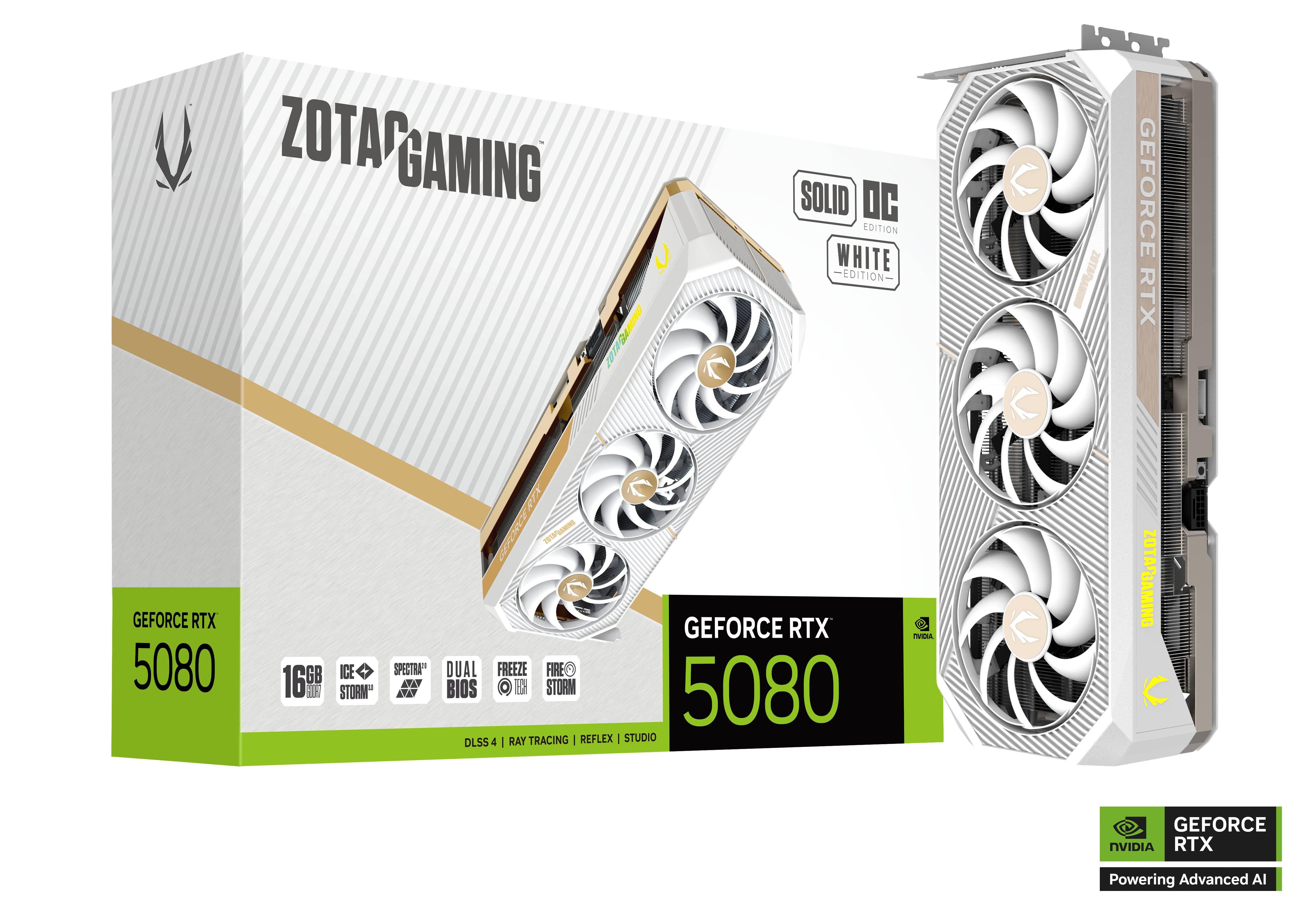 Zotac Gaming GeForce RTX 5080 SOLID OC White - 16GB GDDR7, HDMI, 3x DP - Image 4