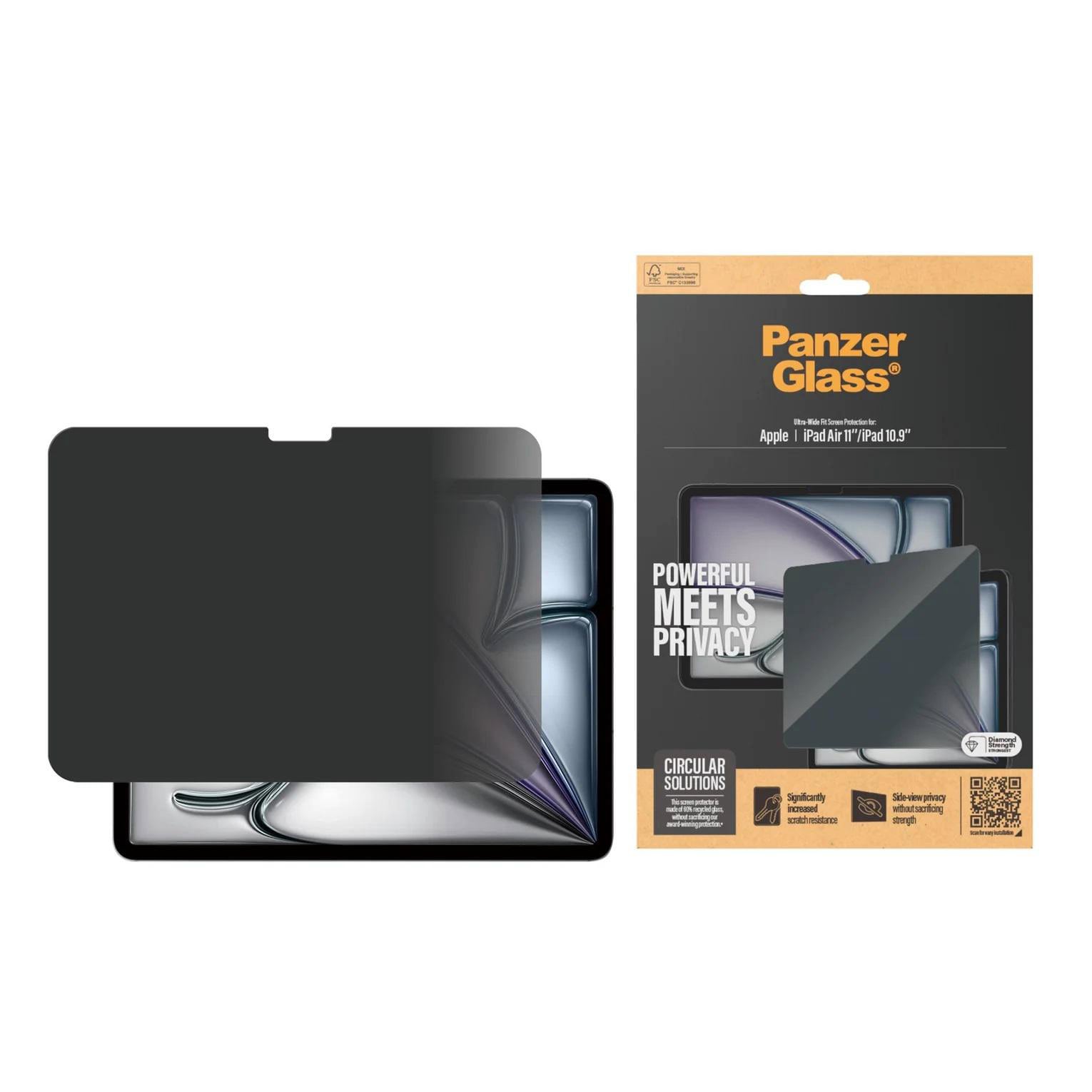 PanzerGlass Privacy Displayschutzglas Ultra-Wide Fit Apple iPad Air 11" (2024) & iPad 10,9" (2022)