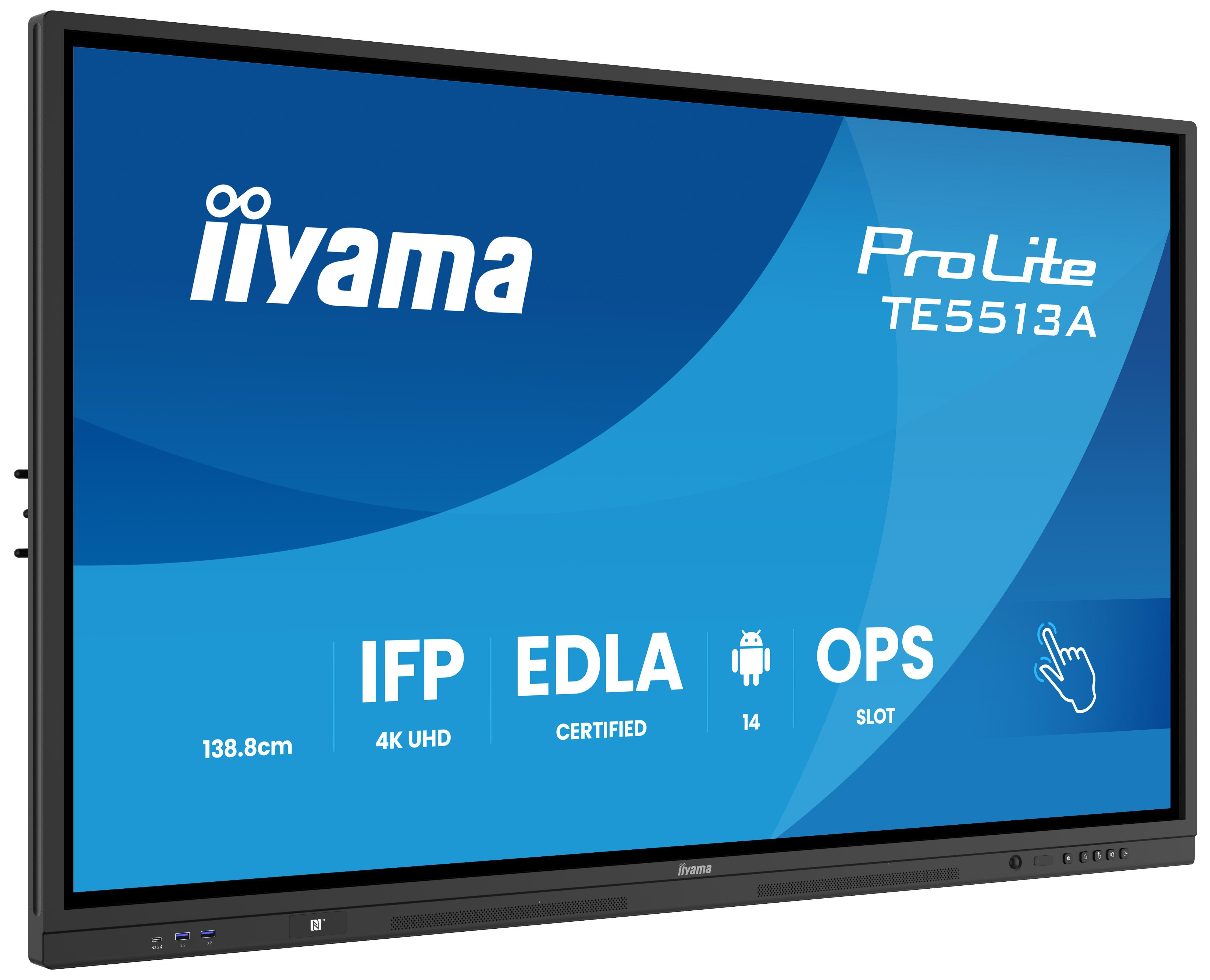 iiyama ProLite TE5513A-B1AG 138,8cm (55") 4K UHD Touch Monitor 16:9 HDMI/DP/USB-C PD100W