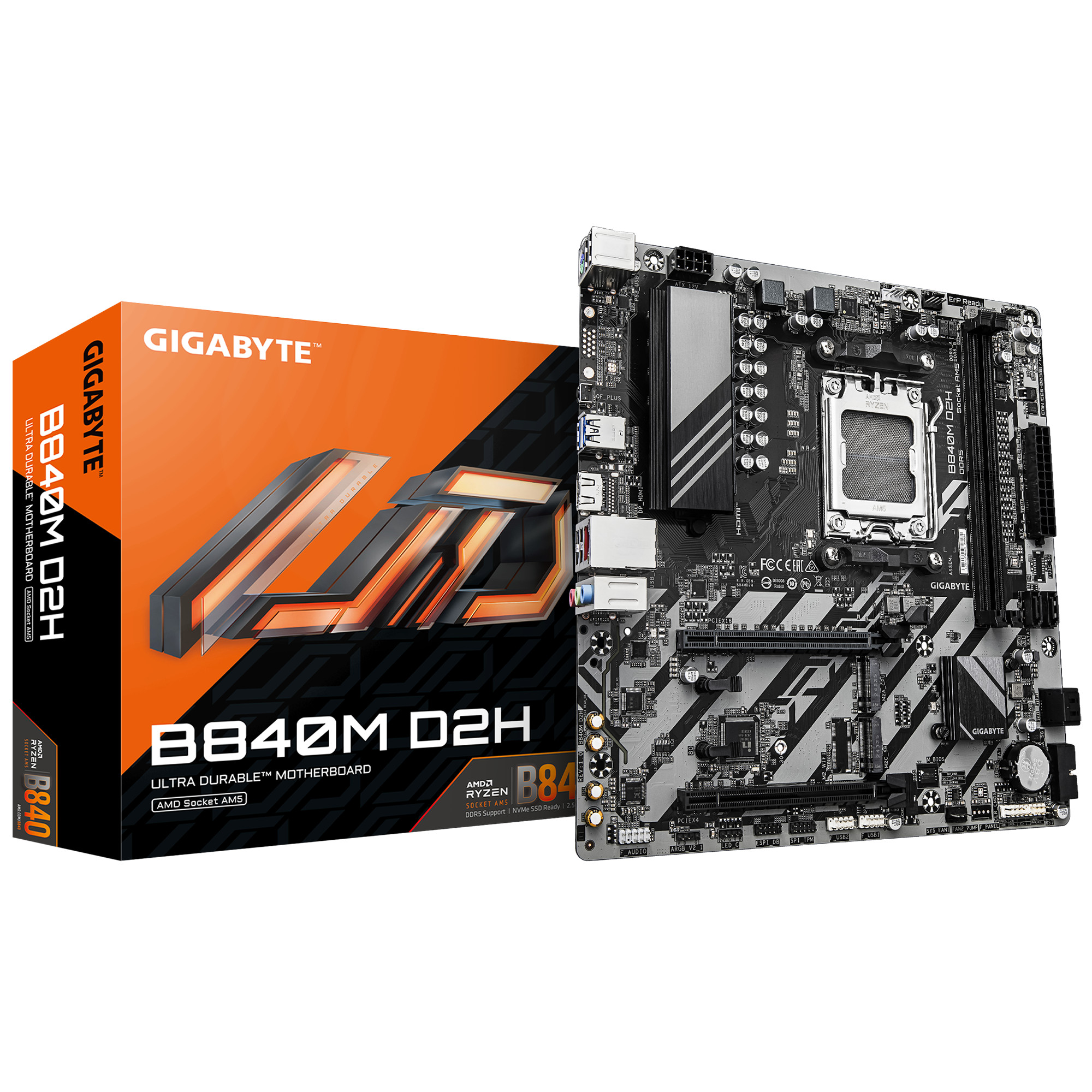 Gigabyte B840 Am5 Micro-Atx-Motherboard 128 Gb Ddr5 Pcie 4.0 2,5 Gbe Realtek Alc897 - Bild 2