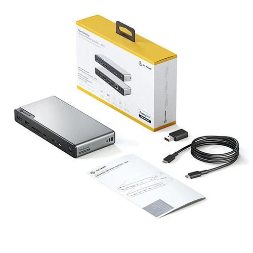 Alogic Dv4 Universal Quad Display Docking Station Space Grey Größe 4 Grau