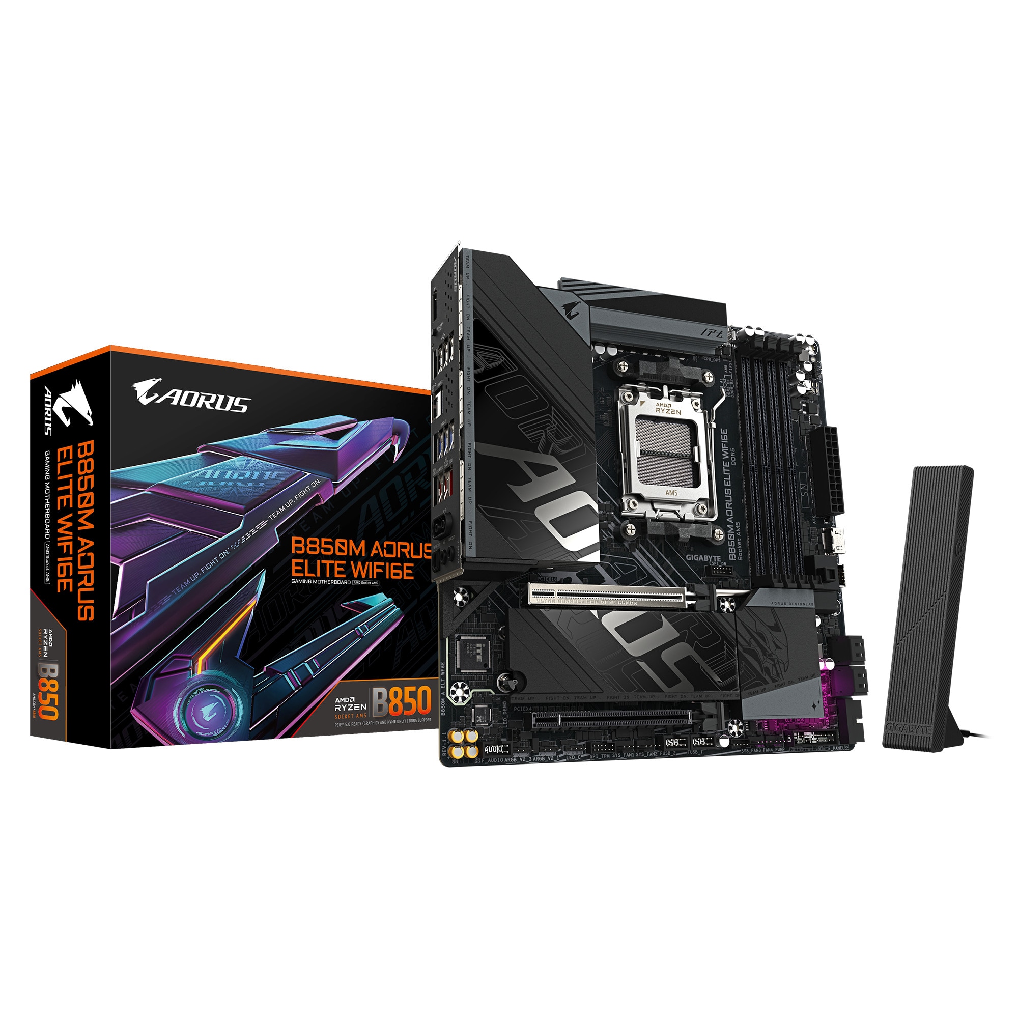 Gigabyte Motherboard B850m Aorus Elite Wifi6e Amd B850 Sockel Am5 Ddr5 Micro-Atx Wifi 6E 2.5Gbe M.2 Raid - Bild 6