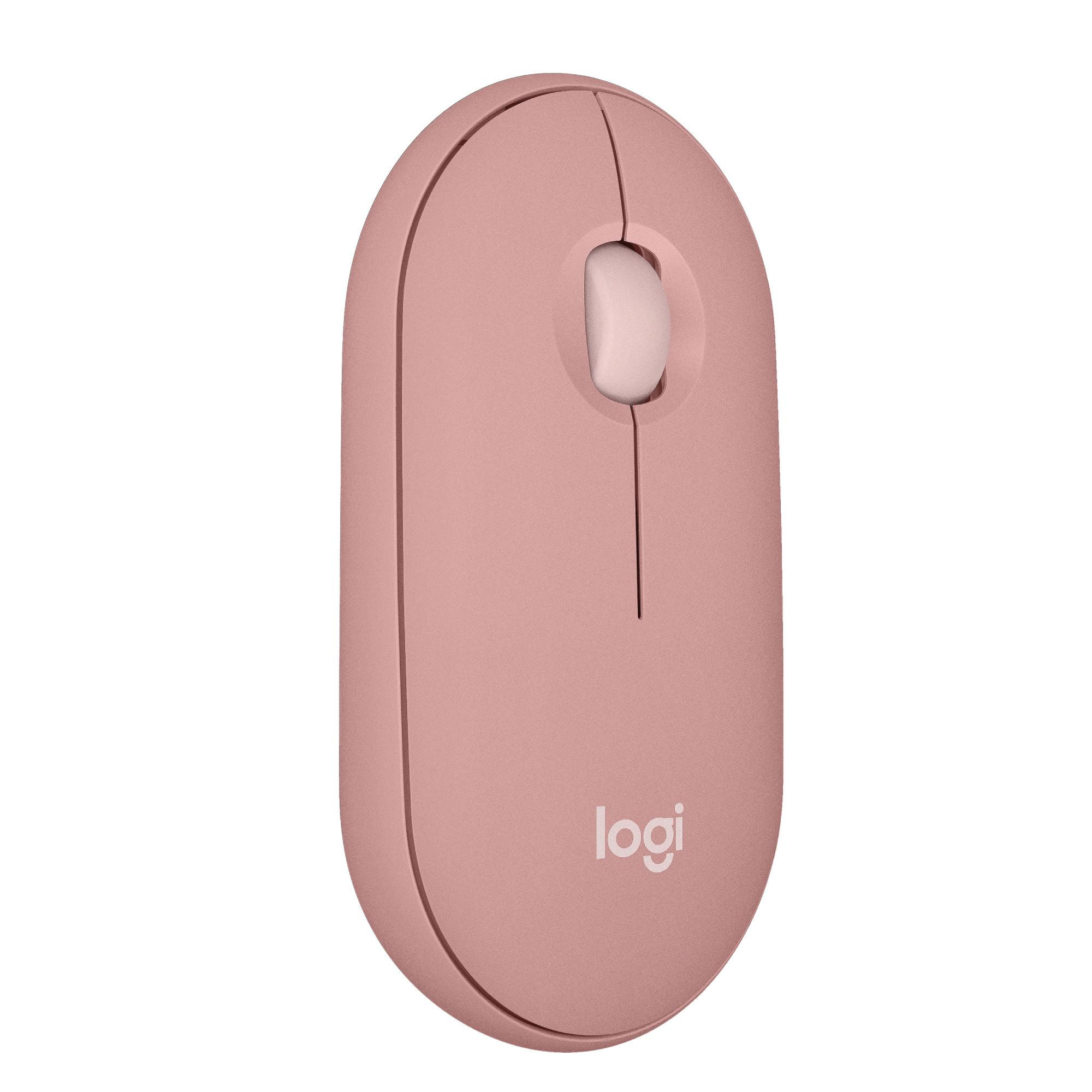 Logitech Pebble Mouse M350s Rosé - Bluetooth (3X Easy-Switch), 4000 Dpi, Unterstützt Von Logi Options+ Größe 2 Rosa