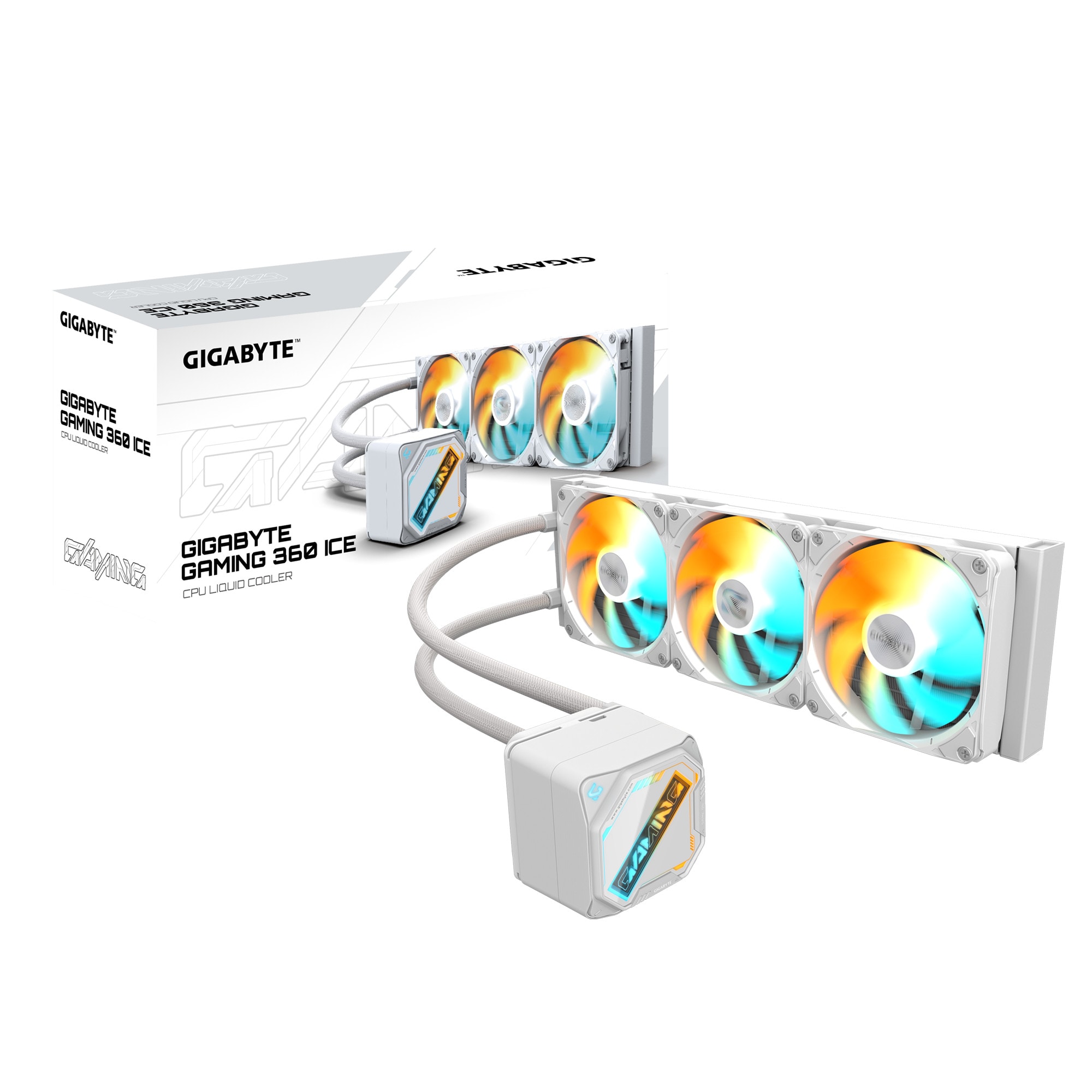 GIGABYTE Gaming 360 Ice Flüssigkeitskühler für CPU - 3x120 mm ARGB-Lüfter, Schiebe-Verriegelungsmechanismus, Daisy-Chain, Kompatibel mit Intel LGA 1851 und AMD AM5 - Bild 3