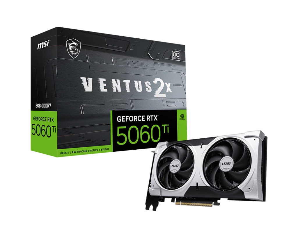 MSI GeForce RTX 5060 Ti 8G GAMING VENTUS 2X OC PLUS 8GB GDDR7 Grafikkarte HDMI/DP