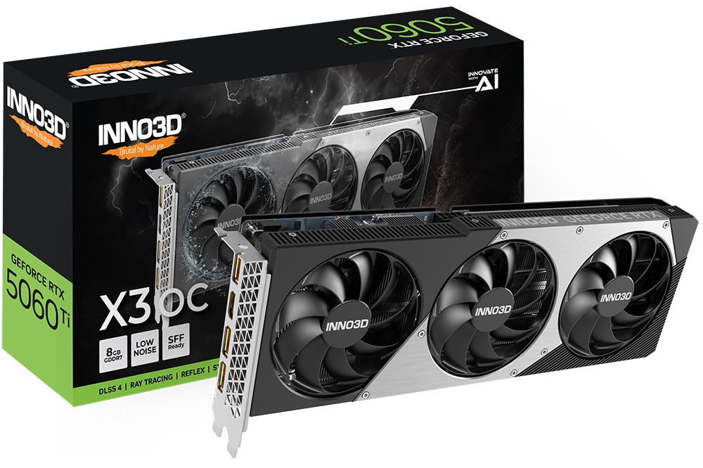 Inno3D VGA RTX5060TI 8GB Twin X3 OC (8 GB, GDDR7), Grafikkarte, Schwarz, Grau - Image 6