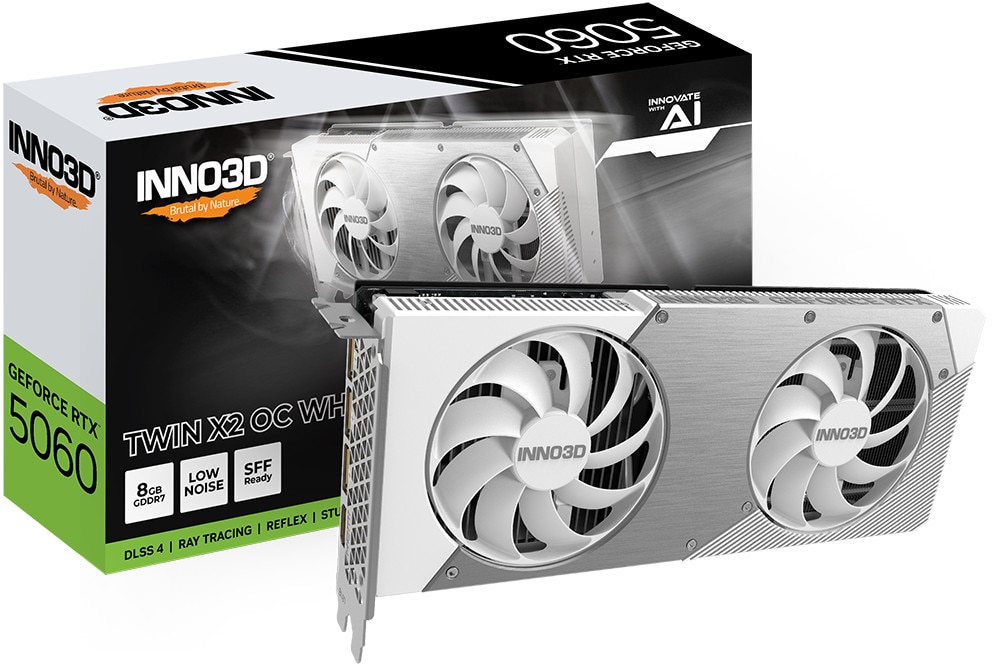 Inno3d Geforce Rtx 5060 Twin X2 Oc White 8Gb Grafikkarte Dp/Hdmi N50602-08D7x-195070W - Image 4
