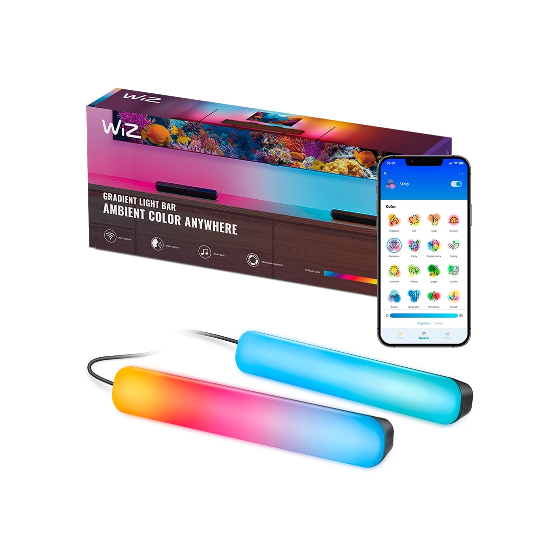 Bars De Gradient Light - Rgbic - Vielseitige Platzierung - Einfache Einrichtung, Verbindet Sich Mit Wi-fi - Control Mit App/voice, Funktioniert Mit Google Home, Alexa Und Homekit. - Wiz - Bild 4