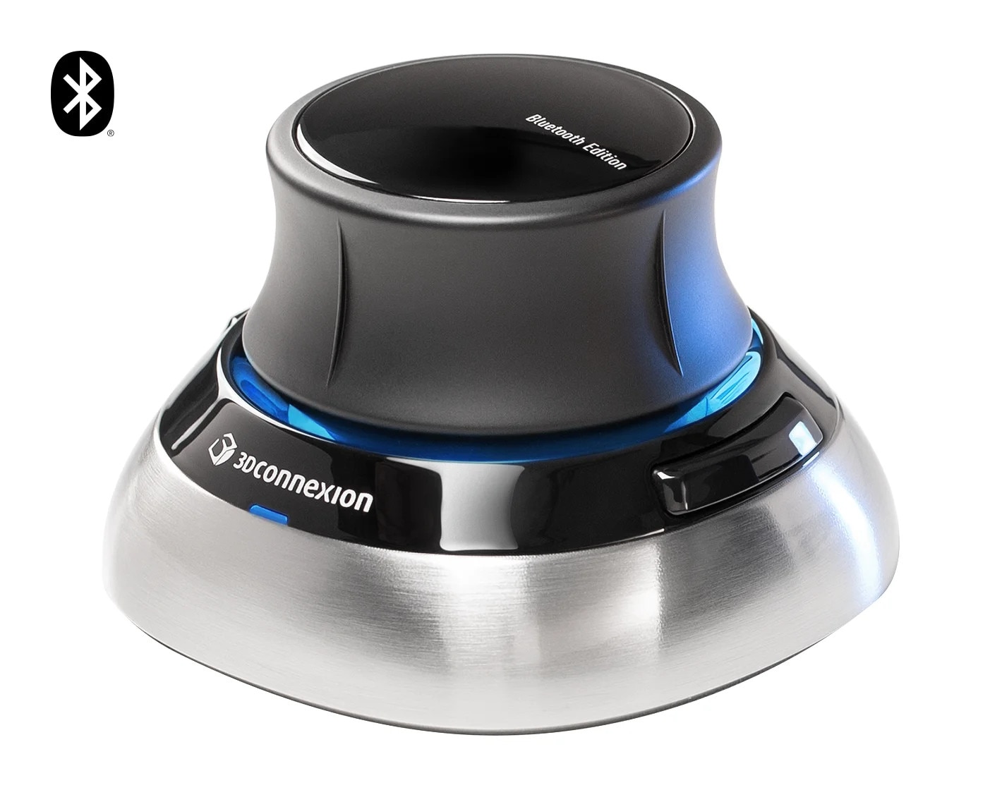 3Dconnexion SpaceMouse® Wireless Schwarz/Silber - 3D Navigations Maus, Bluetooth, USB-C für Windows & macOS