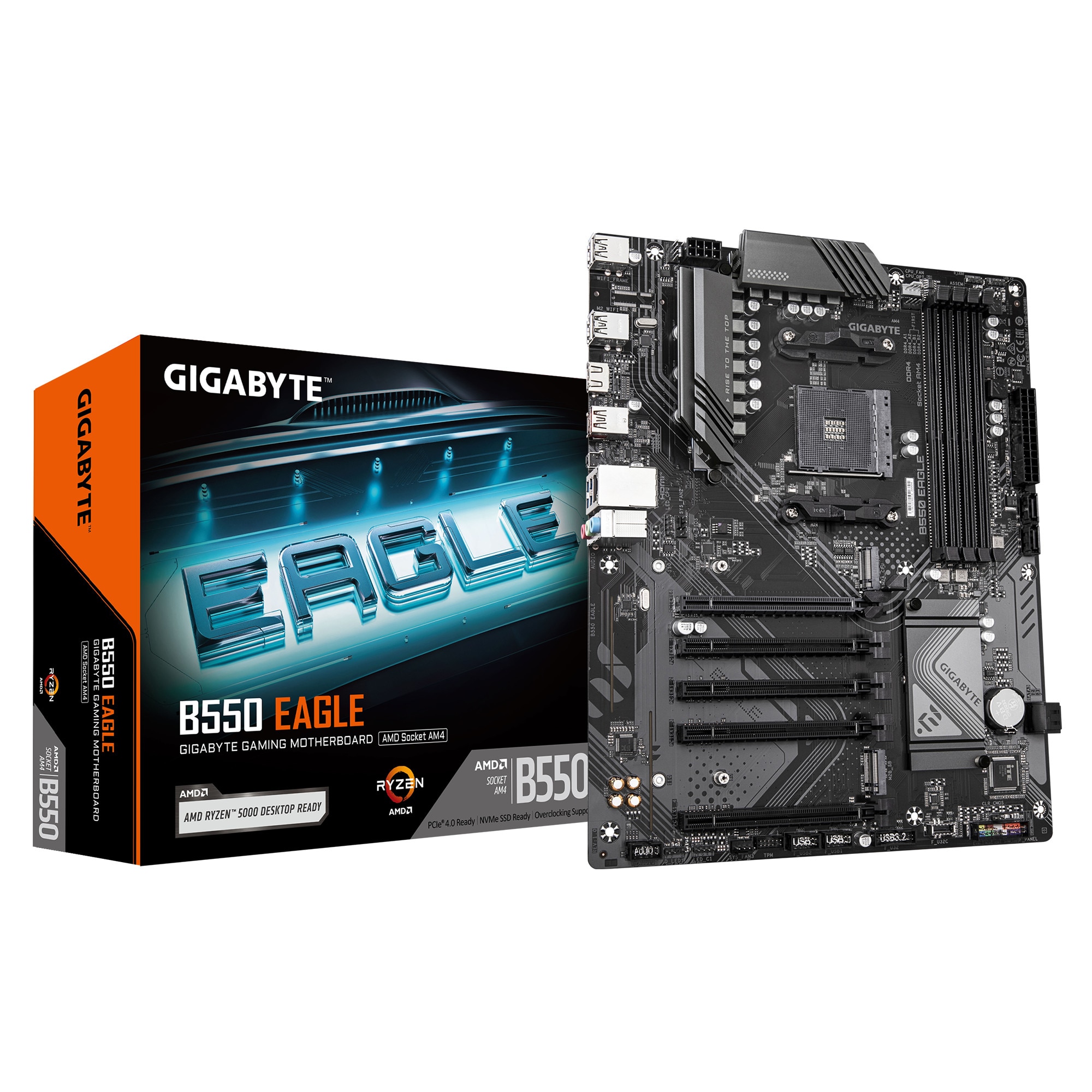 GIGABYTE B550 EAGLE Mainboard – AMD Ryzen 5000 G-Serie CPUs, 10+3+1 Phasen VRM - Image 4
