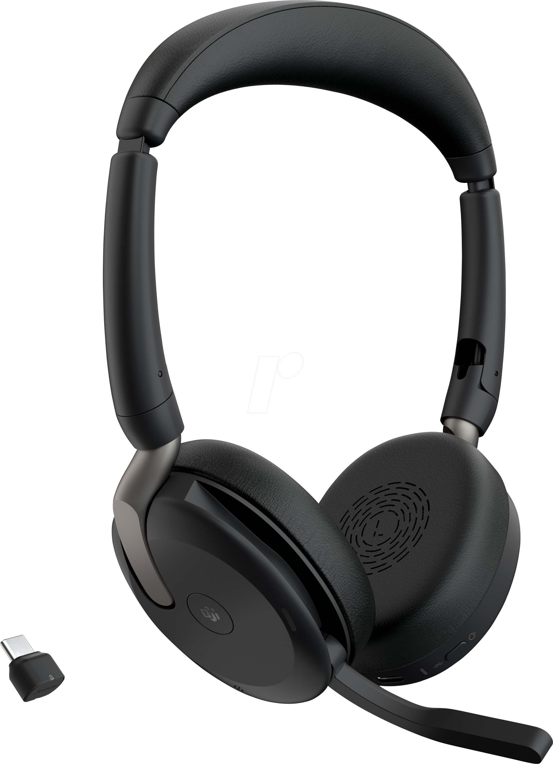 Jabra Evolve2 65 Flex Ms Stereo Usb Headset Usb-C Inkl. Wireless-Charging-Pad Schwarz 26699-999-889 - Bild 2
