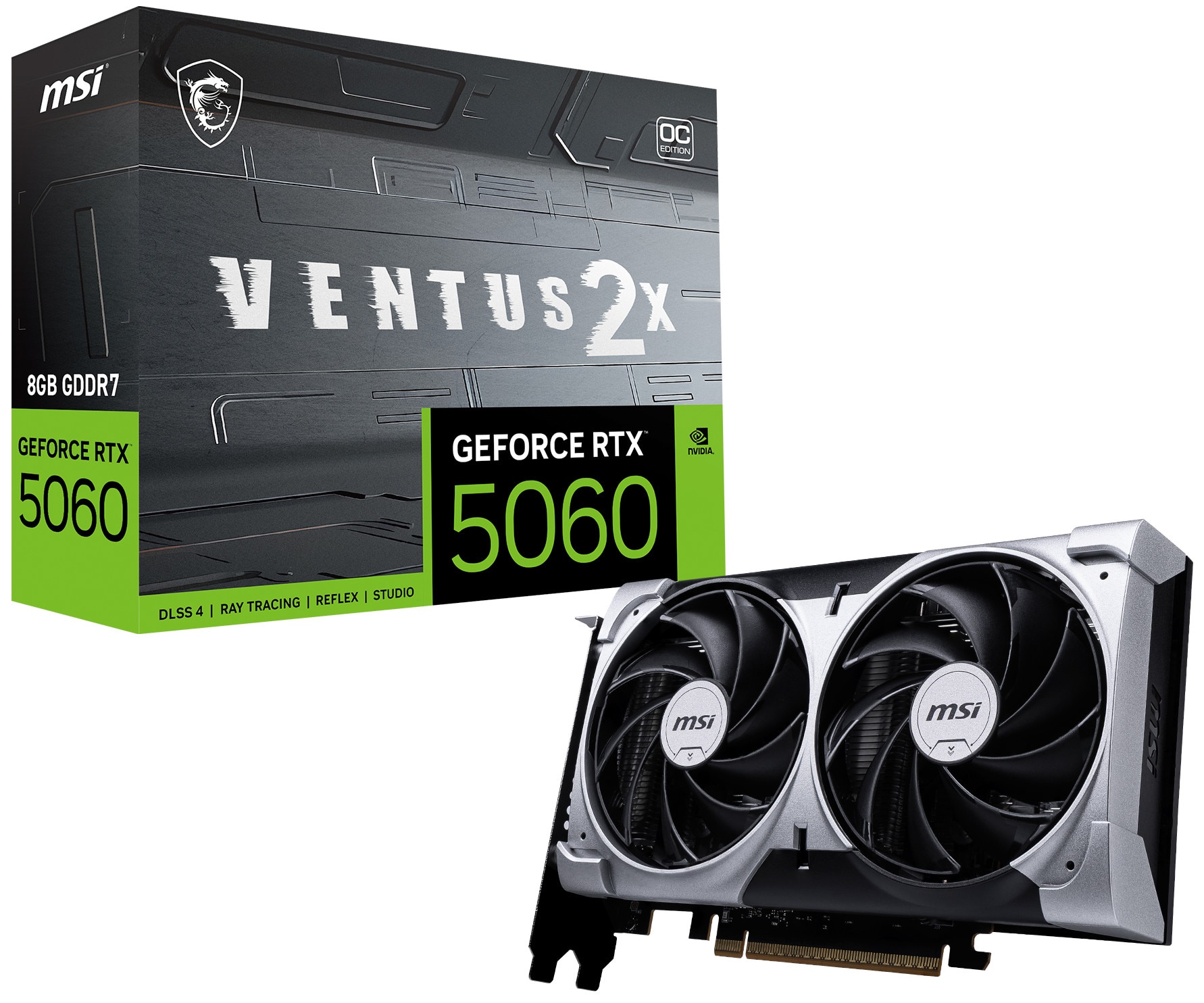 MSI GeForce RTX 5060 VENTUS 2X OC 8GB GDDR7 Grafikkarte HDMI/DP