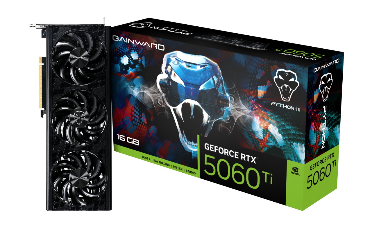 GAINWARD GeForce RTX 5060 Ti Python III 16B GDDR7 Grafikkarte HDMI/3xDP