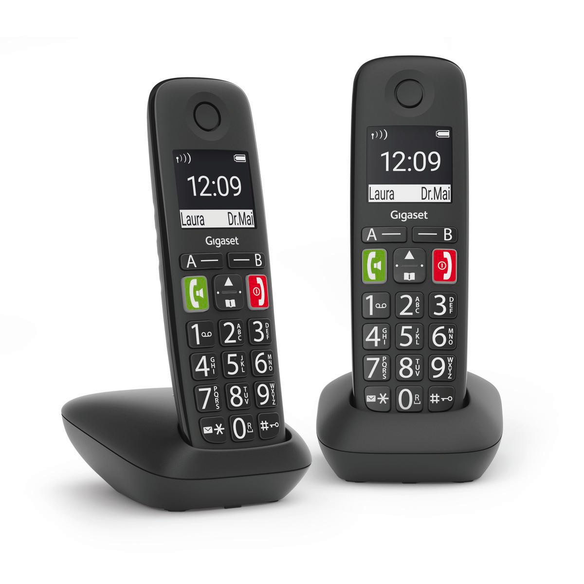Gigaset E290 Duo Großtastentelefon schwarz L36852-H2901-B101