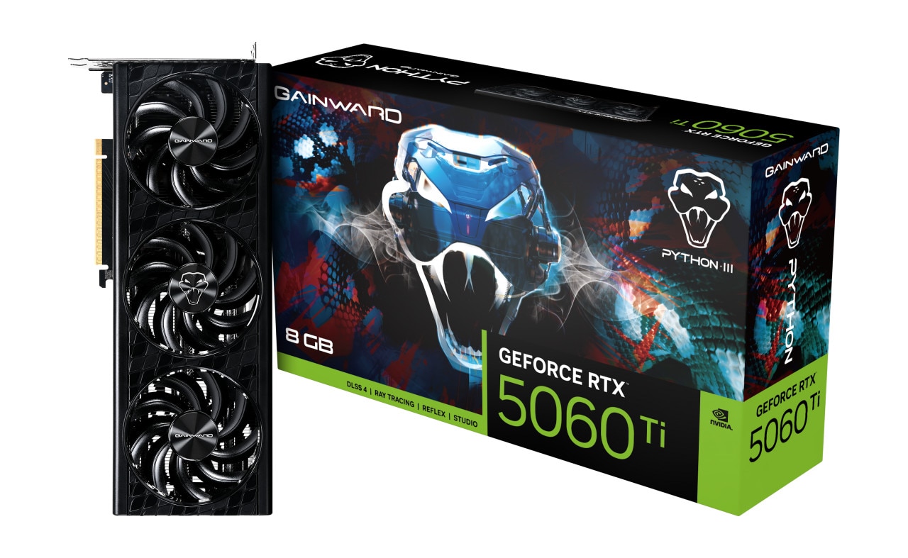 GAINWARD GeForce RTX 5060 Ti Python III 8GB GDDR7 Grafikkarte HDMI/3xDP