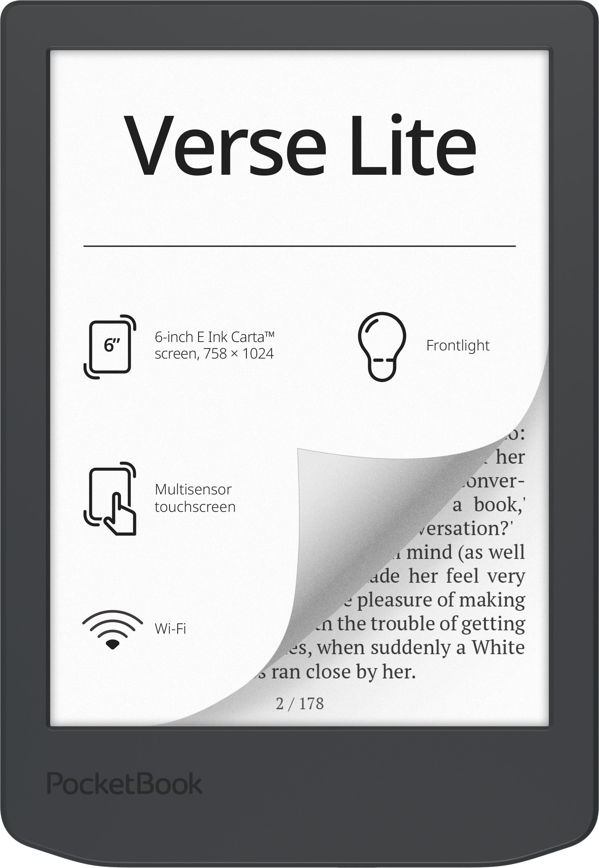 PocketBook Verse Lite eReader mist grey 15,24cm (6") Display 8 GB