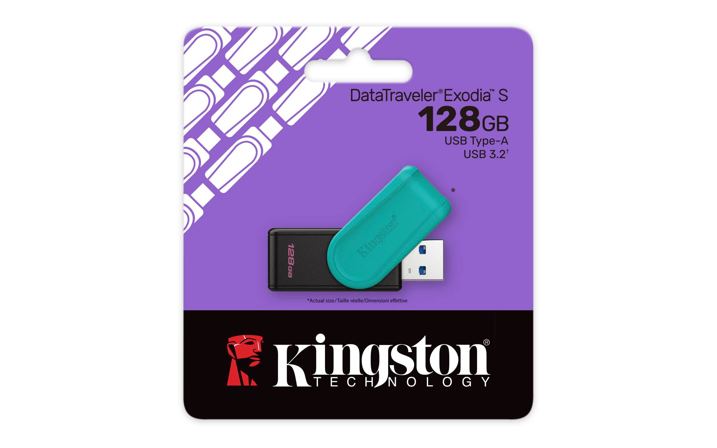 Kingston 128 Gb Datatraveler Exodia 3.2 Gen1 Usb-Stick Schwarz/Türkis Dtxs/128Gb - Image 4