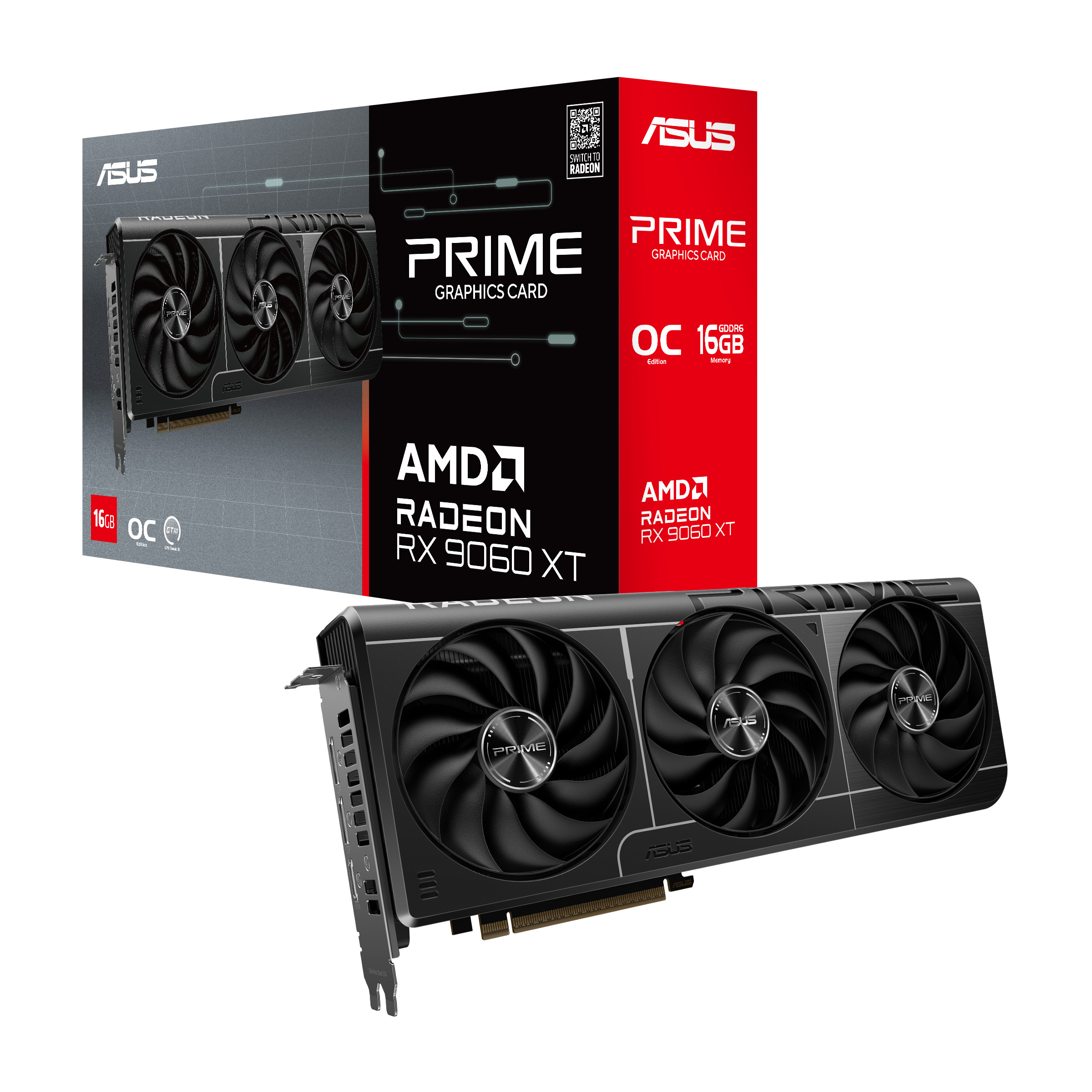 ASUS Prime Radeon RX 9060 XT OC 16GB Grafikkarte - 16GB GDDR6, HDMI, 3x DP - Image 2