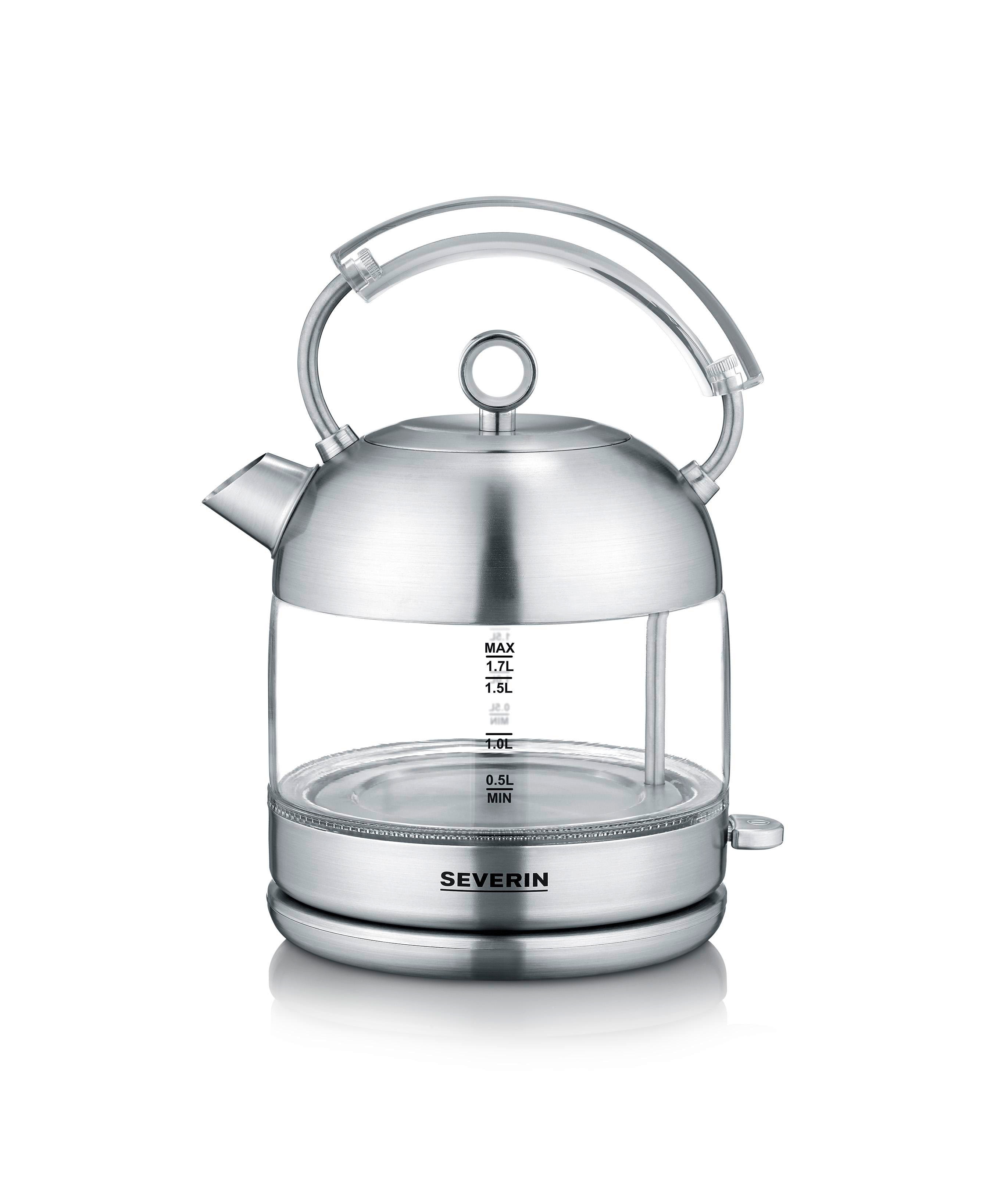 Severin WK 3459 Wasserkocher 2400 W 1,7 L, gebürsteter Edelstahl/Glas - Image 2