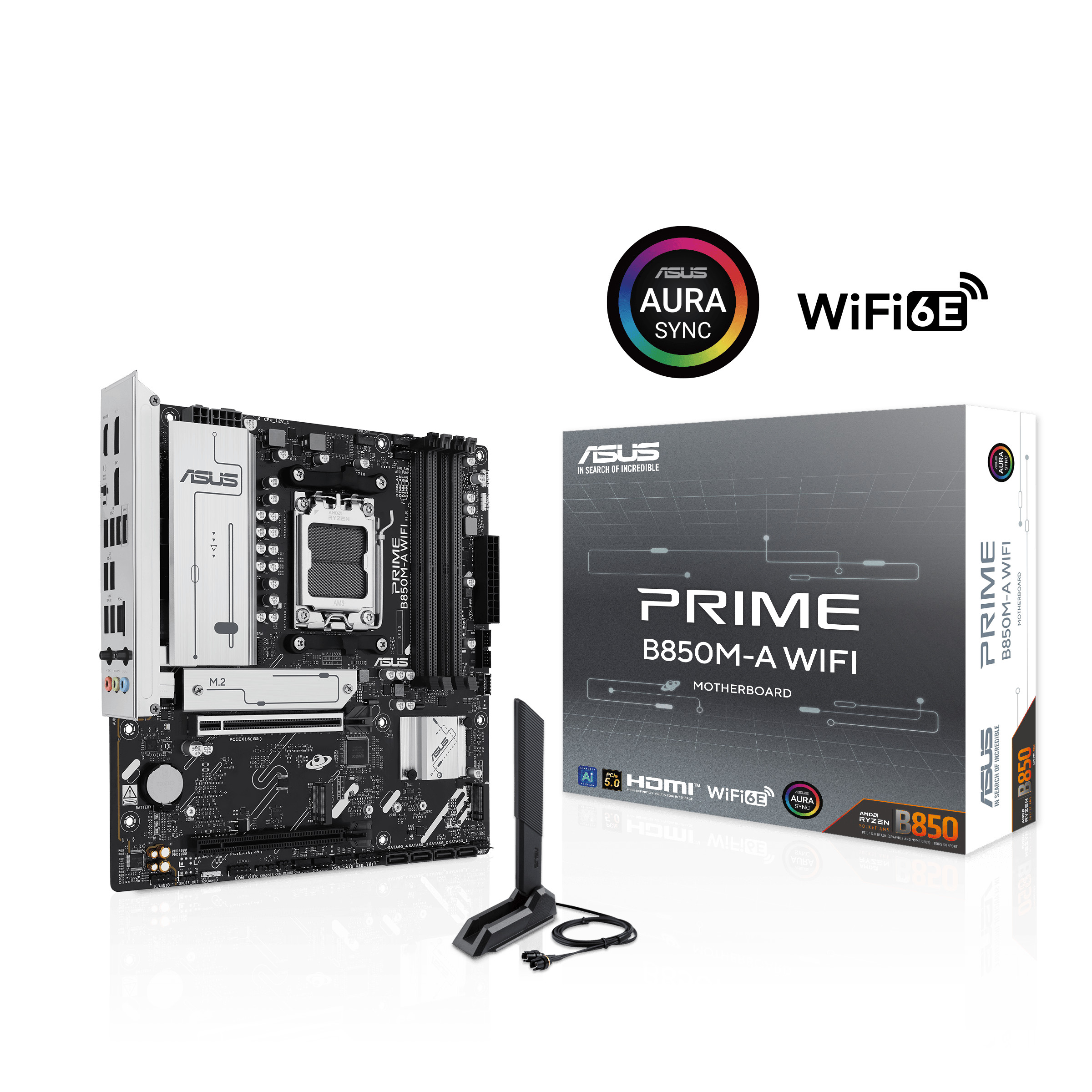 Asus B850m Mainboard Am5 Micro Atx Prime B850m-A Wlan Ddr5 Wlan 6E 2,5Gbe Lan - Bild 6
