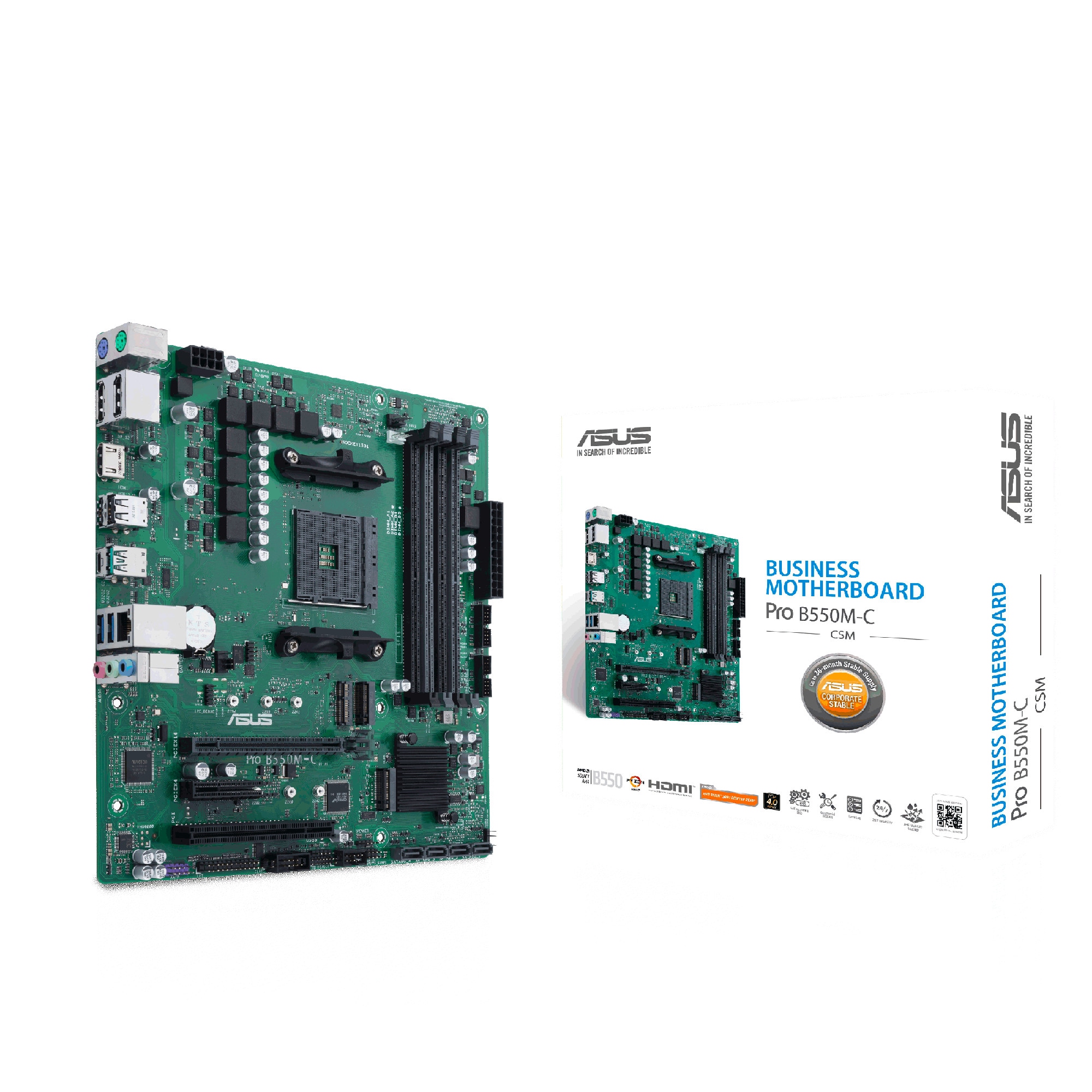 Asus Hauptplatine - Pro B550m-C/Csm - Sockel Am4 - Micro Atx - Ddr4 Sdram 4718017992336 - Image 3