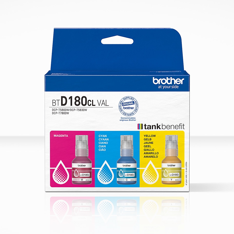 Brother Btd180clval Original Tintenflaschen Cyan, Magenta, Für Je. Ca. Seiten Größe 5.000 Gelb