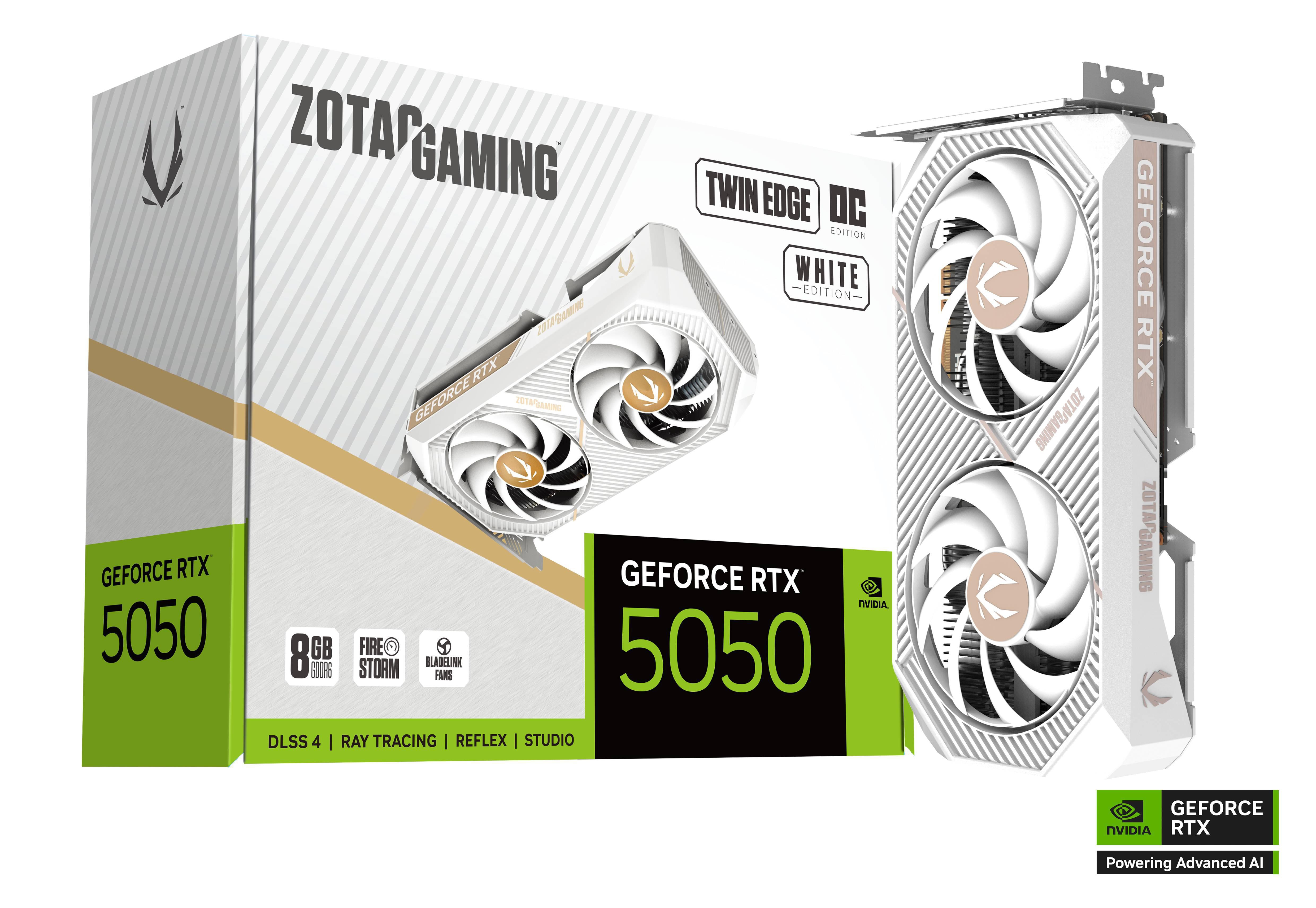 Zotac Gaming Geforce Rtx 5050 Twin Edge Oc White 8Gb Gddr6 Grafikkarte 3X Dp, 1X Hdmi Größe 3