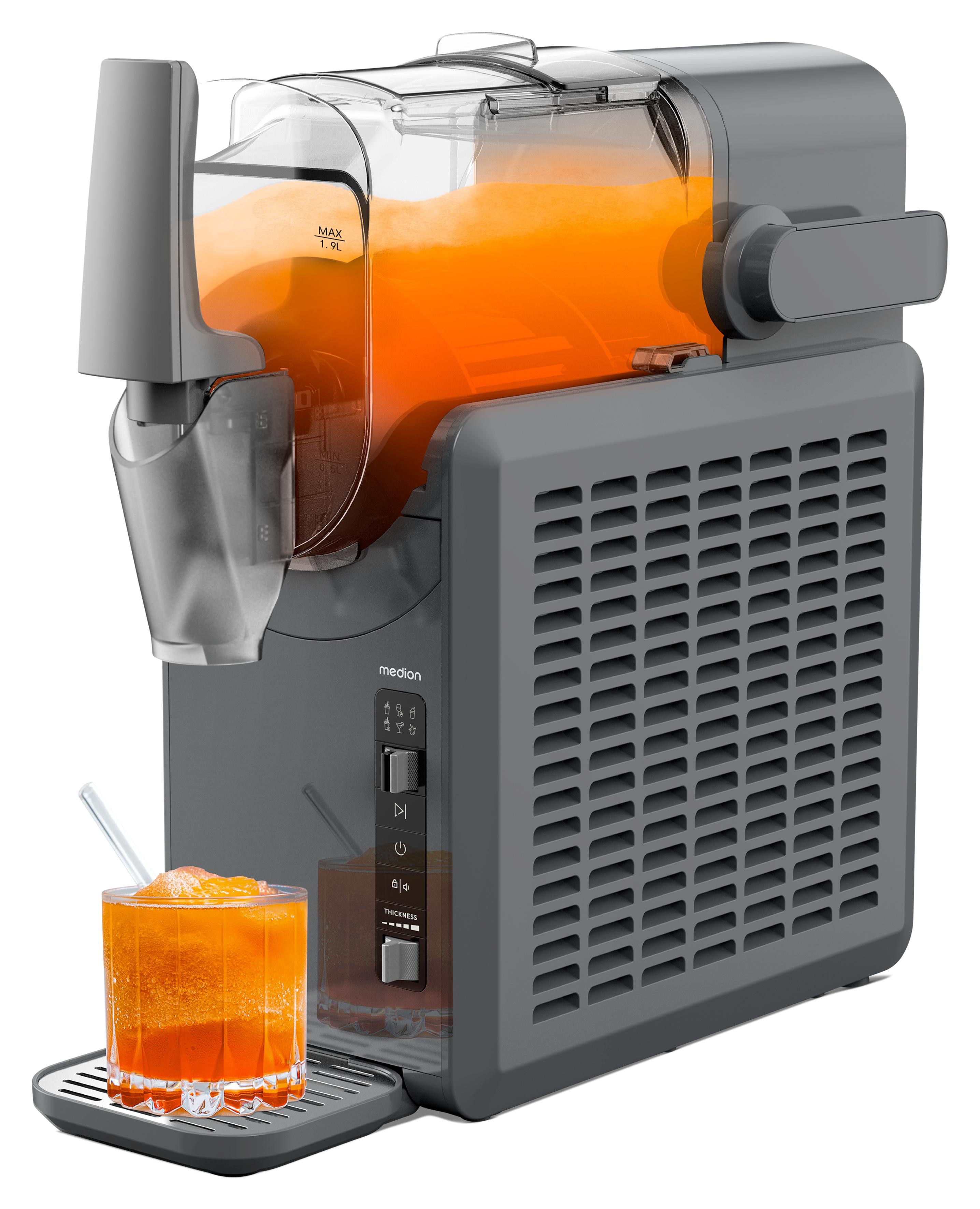 Medion Grau Slush-Eismaschine "Md12090, Kompressorkühlung", B:17,5Cm H:44,6Cm T:42,9Cm, Eismaschinen, 5 Programme, 30–60 Minuten Zubereitungszeit,... - Image 2