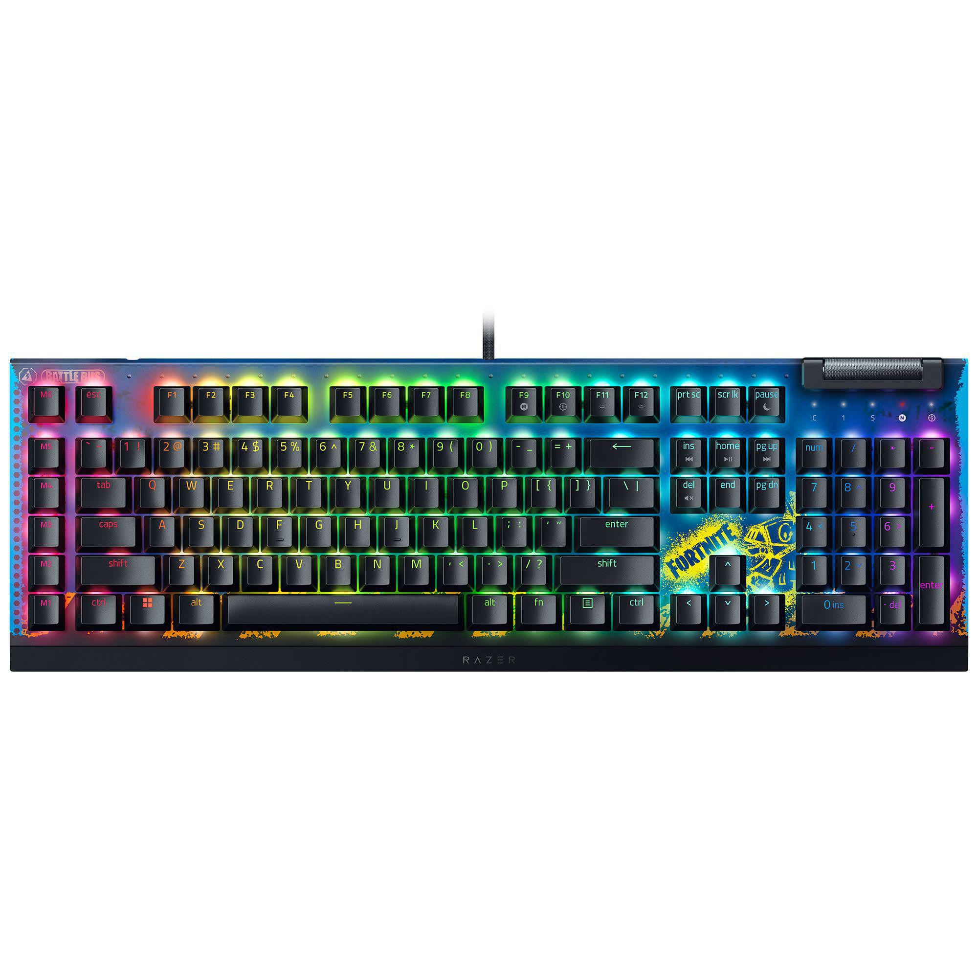 Razer Blackwidow V4 X Fortnite Edition - Yellow Switches (Linear), Mechanische Gaming-Tastatur Größe 1.9
