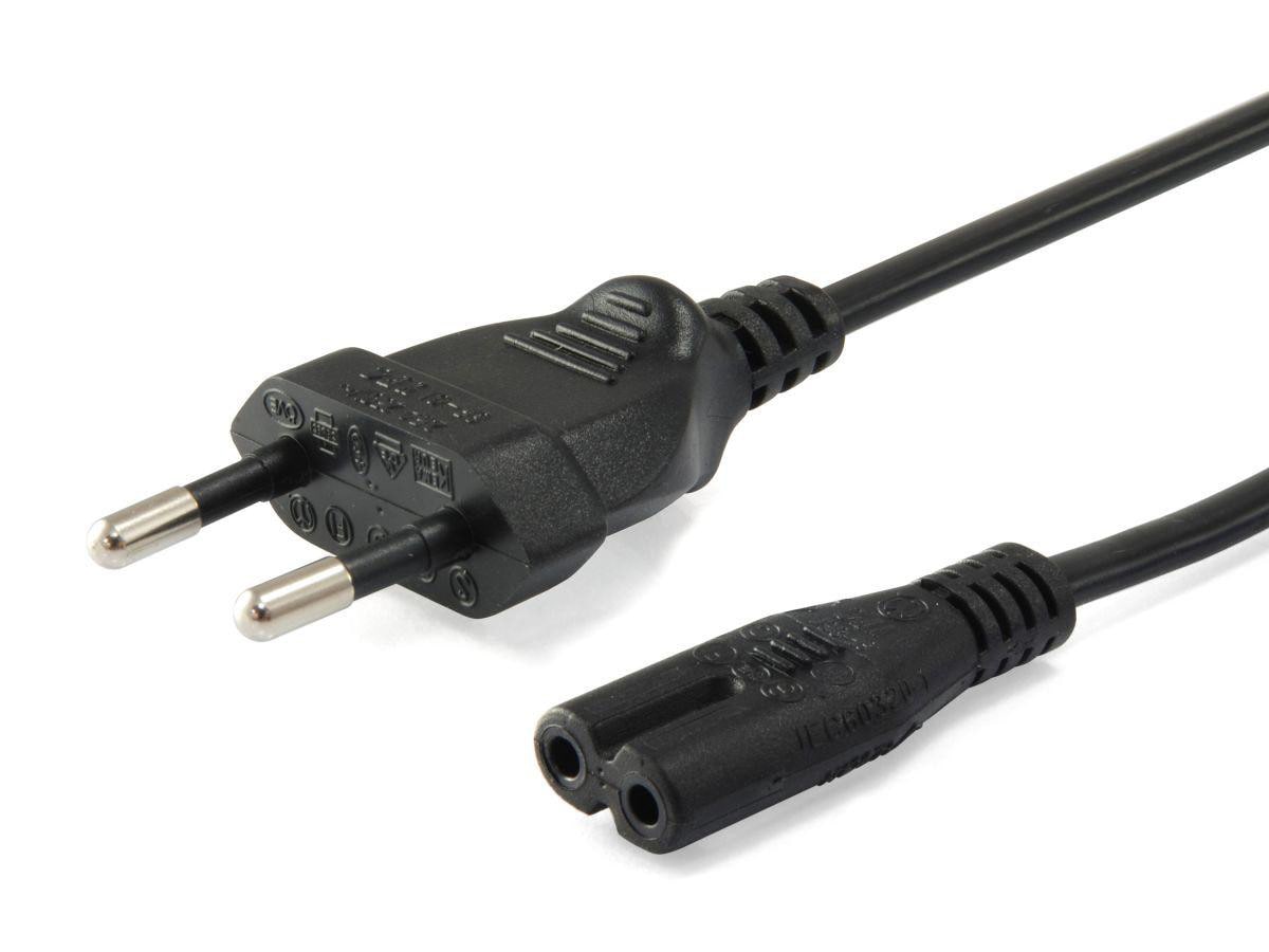 EQUIP 112160 Hochwertiges Netzkabel, C7 auf 2pin Euro, 1.8m