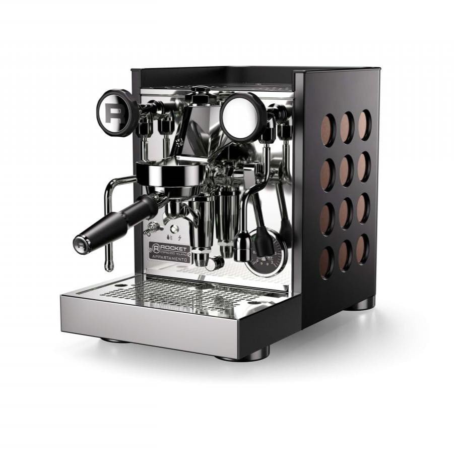 De Markt Schwarz/Copper Rocket Appartamento Tca Espresso Machine Black - Image 3