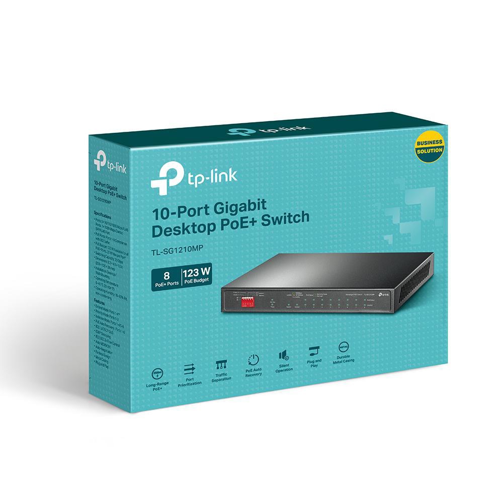 TP-Link TL-SG1210MP 10-Port Gigabit Desktop Switch mit 8-Port PoE+