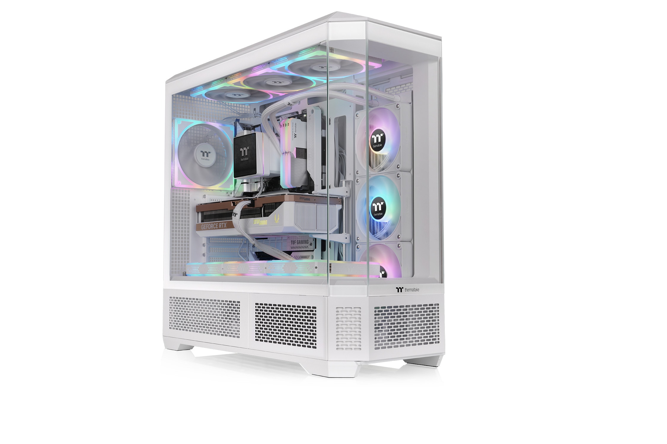 Thermaltake Weiss Pc-Gehäuse Ca-11H-00F6wn-00 Full Tower Weiß Atx Eatx Rgb Glasfenster - Bild 4