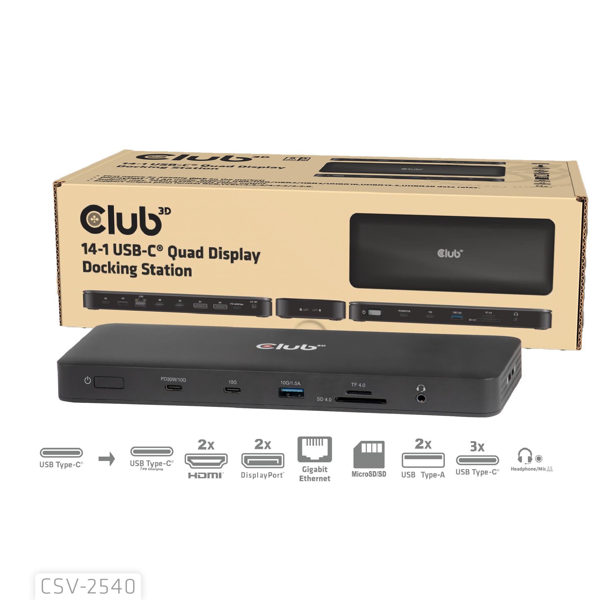 Club3d Club 3D 14-1 Usb-C Quad-Display-Dockingstation Größe 3