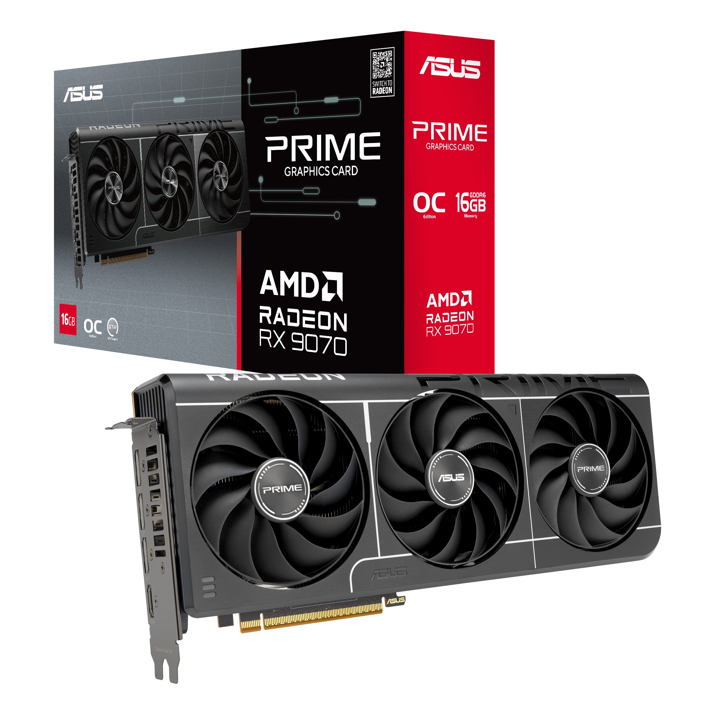 ASUS PRIME Radeon RX 9070 EVO OC PRIME-RX9070-O16G-EVO 16GB DDR6 Grafikkarte, HDMI/DP 90YV0MQ0-M0NA00