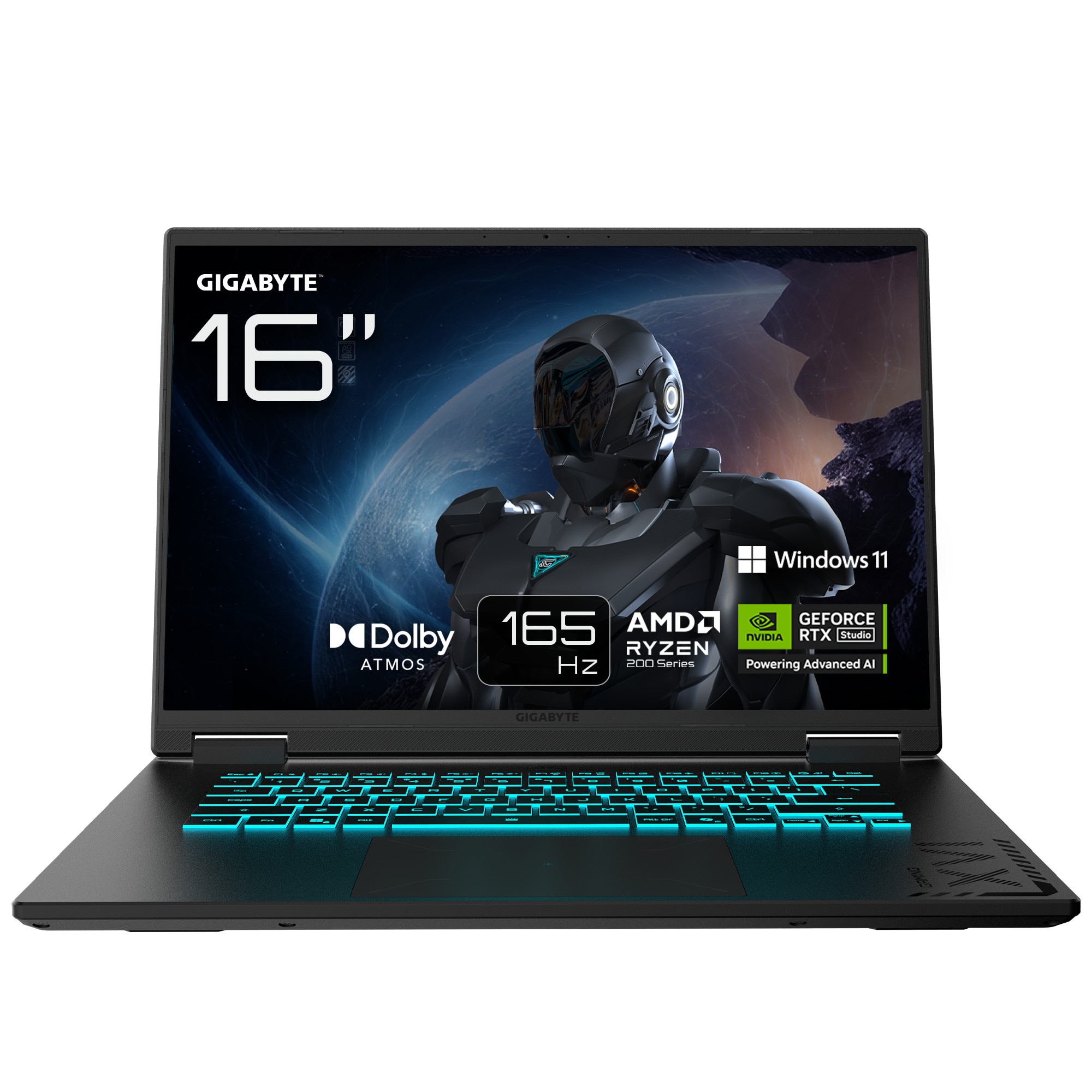 Gigabyte Gaming A16 3Vh Gaming Laptop 16" Fhd 165Hz Ryzen 7 260 16Gb/1Tb Rtx 5060 Win11 Größe 16 Schwarz