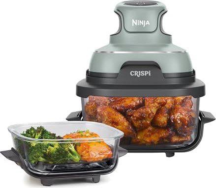 Ninja Crispi 4-In-1 Tragbare Glas-Heißluftfritteuse In Grautürkis Fn101eusg Von Sharkninja - Image 4