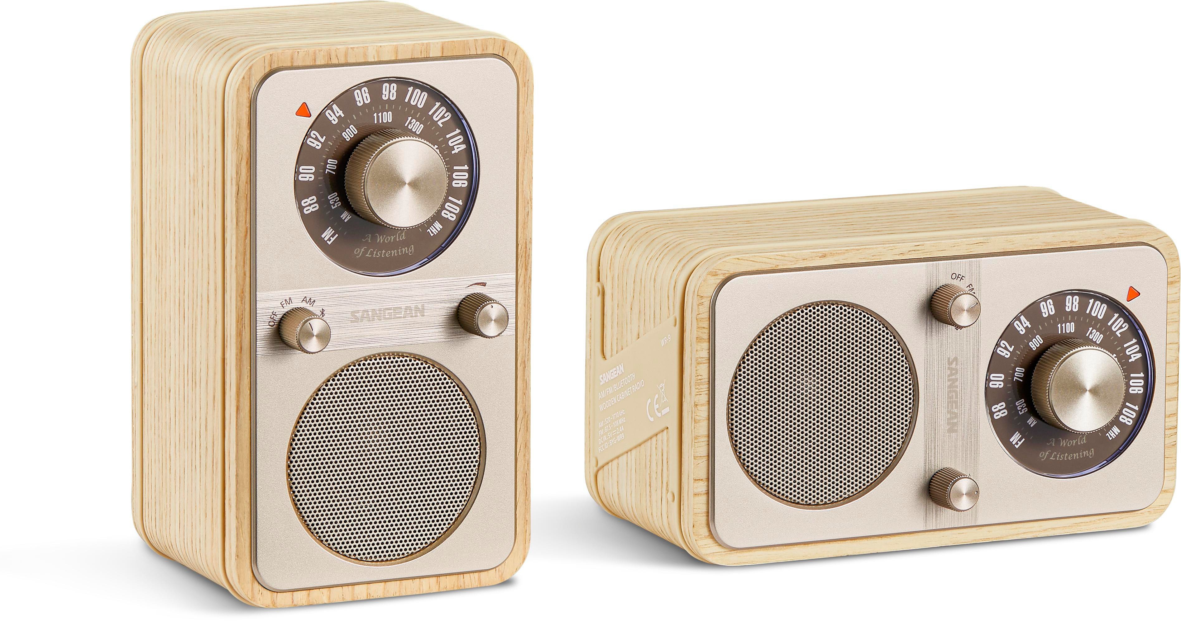 Sangean WR-9 Portables FM-Radio Echtholz-Gehäuse flexible Aufstellmöglichkeit Mondlichteiche
