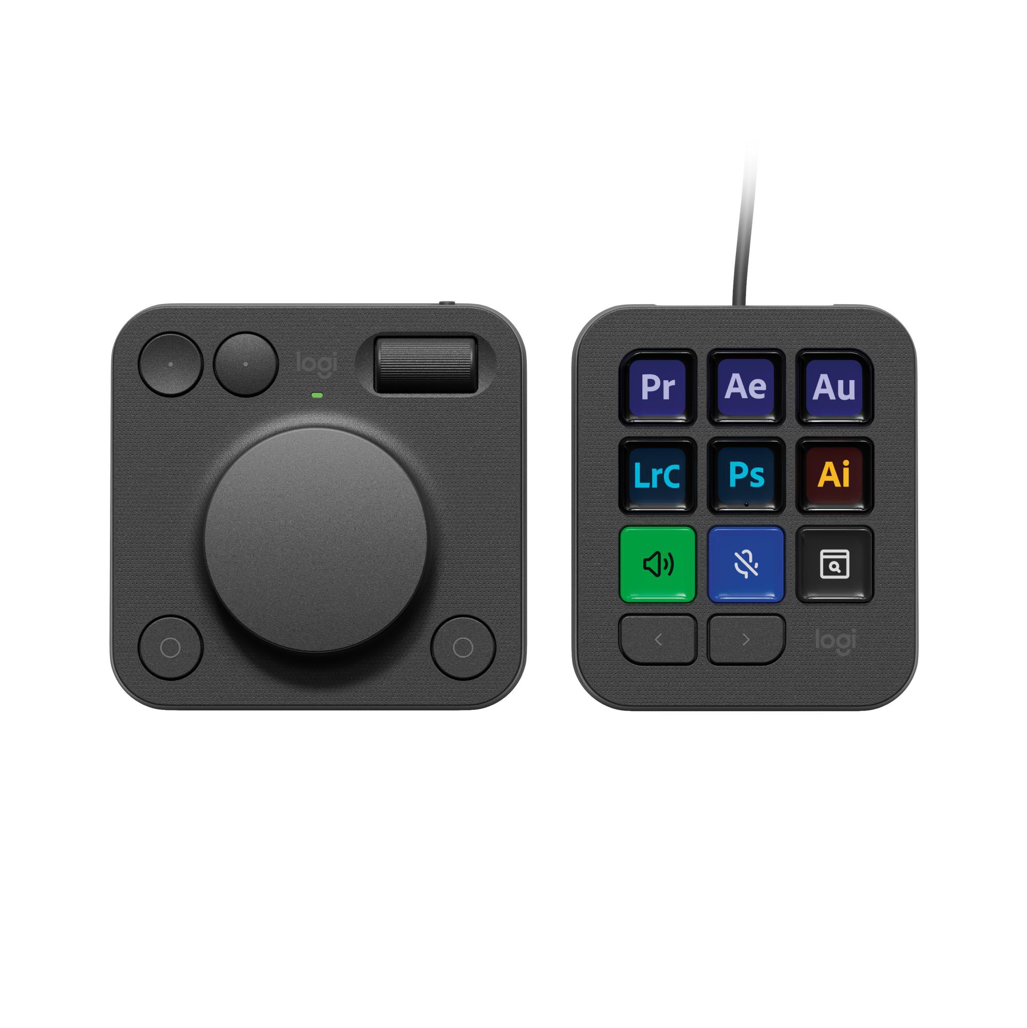 Logitech MX Creative Console, Programmierbares Tastenfeld | 9 anpassbare LCD-Tasten & Regler für Grafikdesign, Videobearbeitung, Fotografie, Adobe, Zoom, Spotify - Graphit - Bild 5