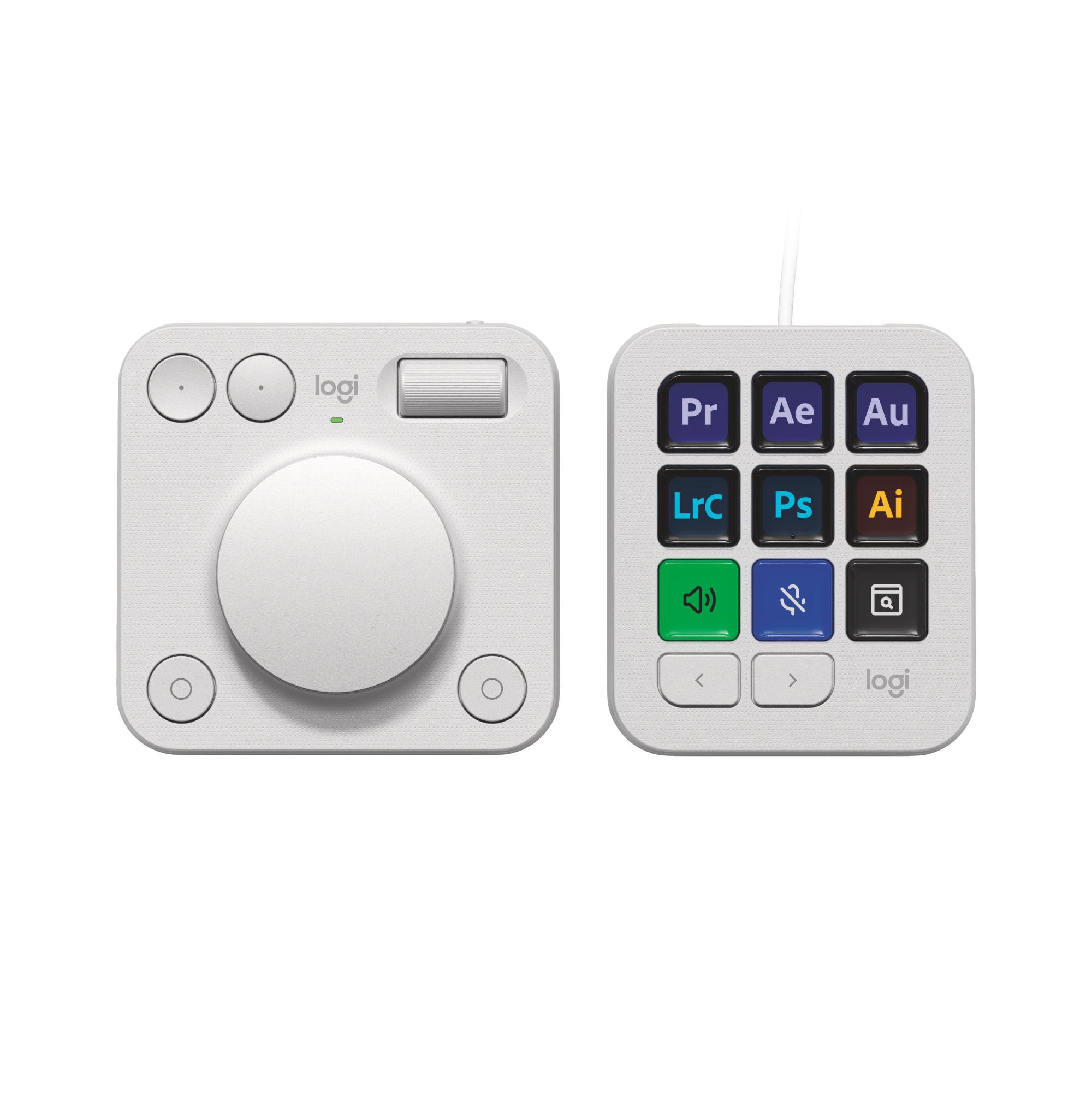 Logitech Mx Creative Console (Ohne Tastaturlayout, Kabelgebunden, Kabellos), Tastatur, Grau, Weiss - Bild 4