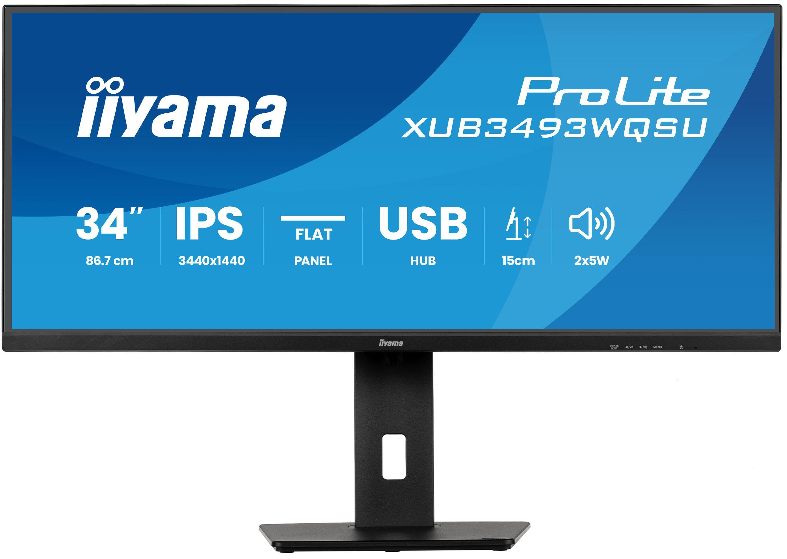 Iiyama Prolite 34 Zoll Uwqhd Ips Led 21:9 120 Hz Office Monitor Schwarz Xub3493wqsu-B6 - Bild 4