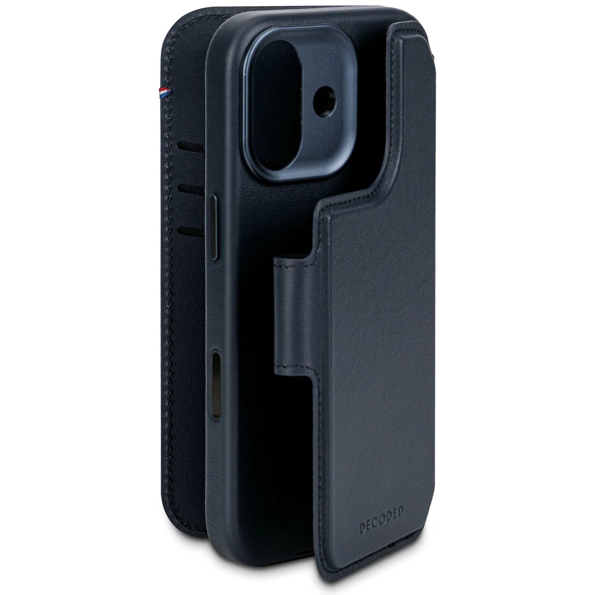 Decoded Leather Detachable Wallet Iphone Navy Shadow Größe 17 Dunkelblau